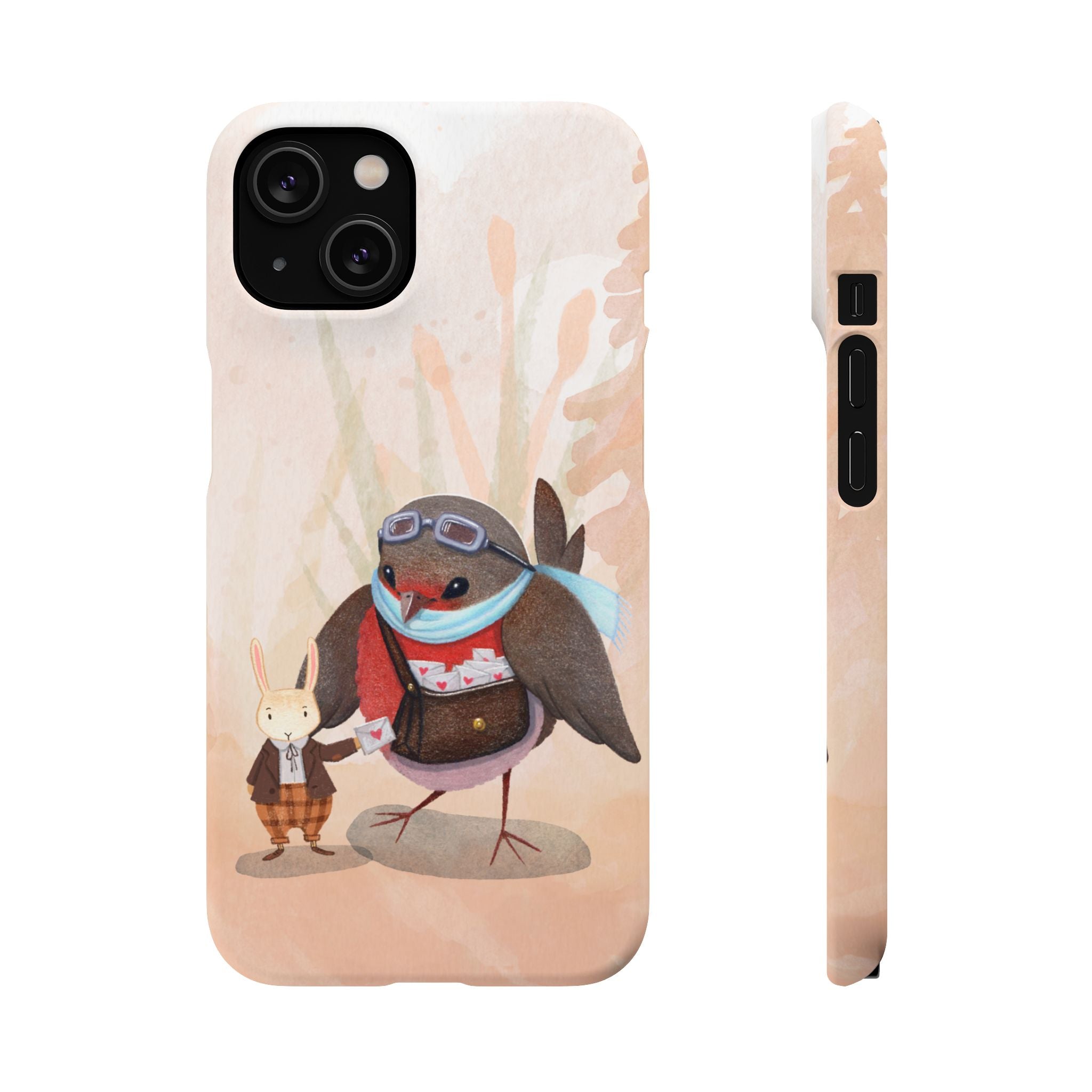 Whimsical Animal Snap Cases, Cute Phone Case, Handmade Bird and Bunny Design, Gift for Animal Lovers, Unique Smartphone Cover