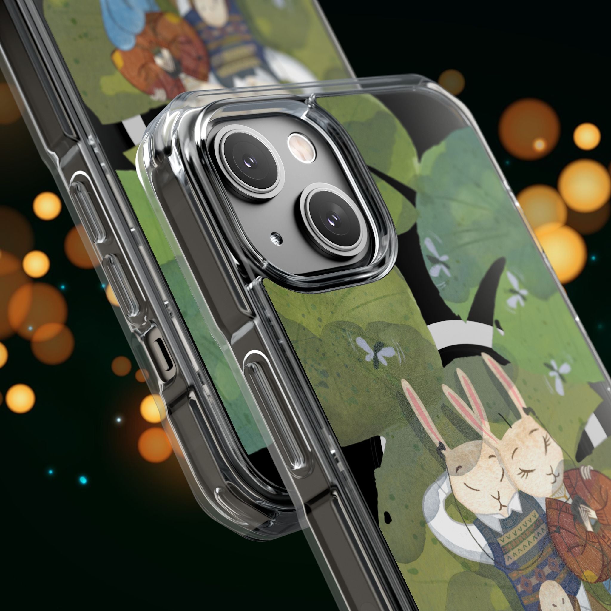 Cute Animal Lovers Phone Case, Magnetic Clear Impact Cases for Nature Enthusiasts, Eco-Friendly Gift, Cute Bunny Design, Unique Phone Cover