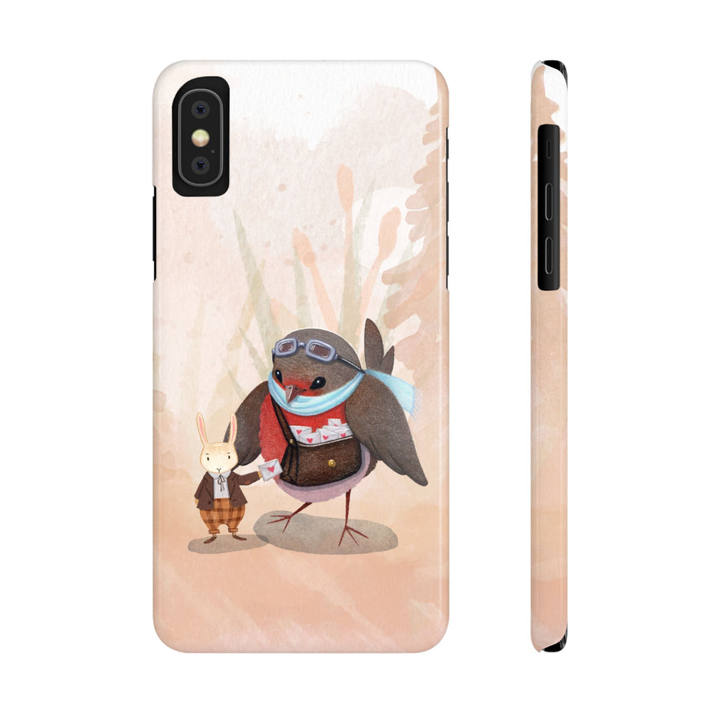 Whimsical Animal Slim Phone Cases - Cute Bird and Rabbit Design, Perfect for Animal Lovers, Gifts for Kids and Teens, Ideal for Birthdays,