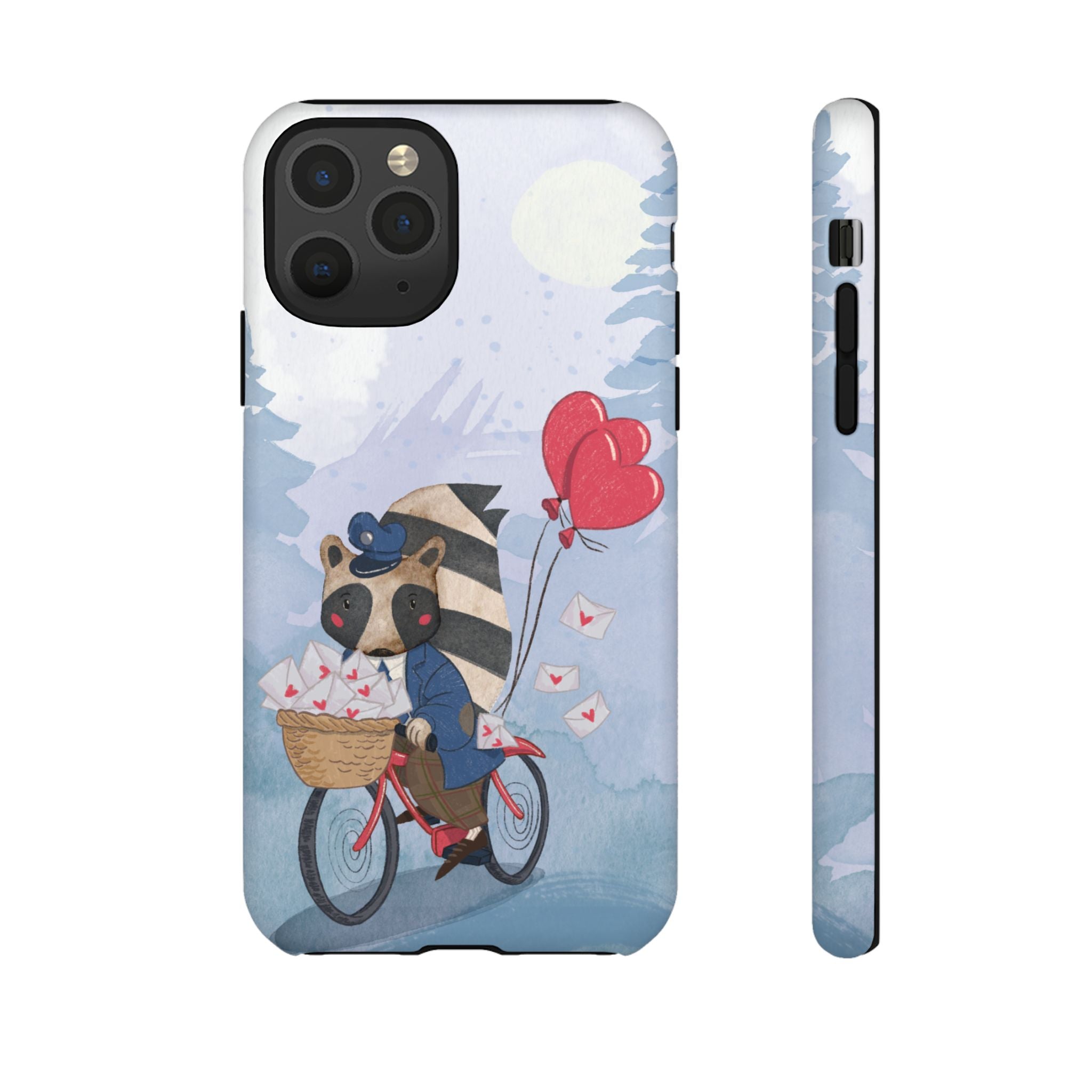 Cute Raccoon Phone Case, Tough Case for Animal Lovers, Valentine's Day Gift, Whimsical Phone Accessory, Gifts for Kids