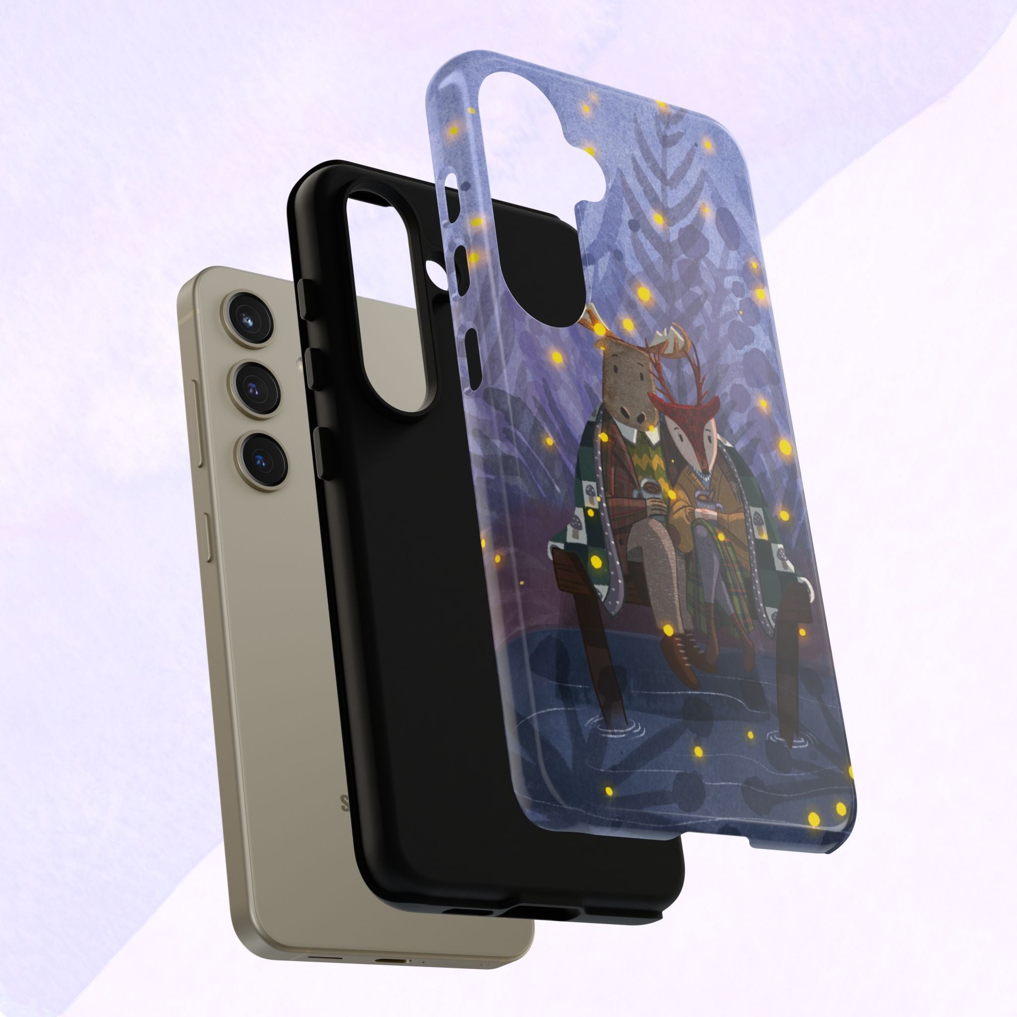 Cozy Couple Phone Case, Cute Animal Lovers Gift, Nature Aesthetic, Perfect for Holidays, Personalized Phone Accessories, Gift for Her