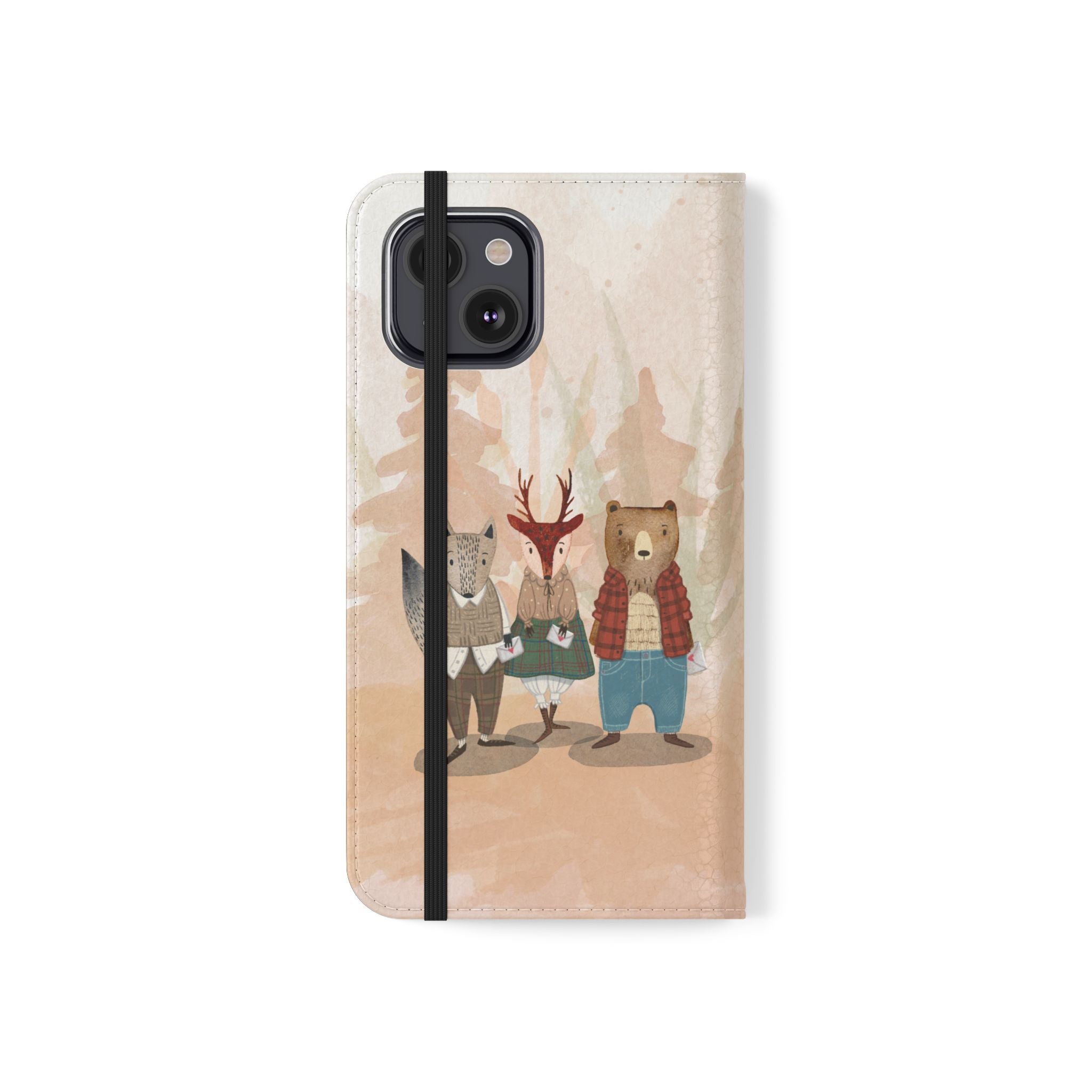 Whimsical Animal Flip Cases for Phones, Cute Woodland Creatures, Forest Friends Phone Cover, Animal Lover Gift, Phone Wallet
