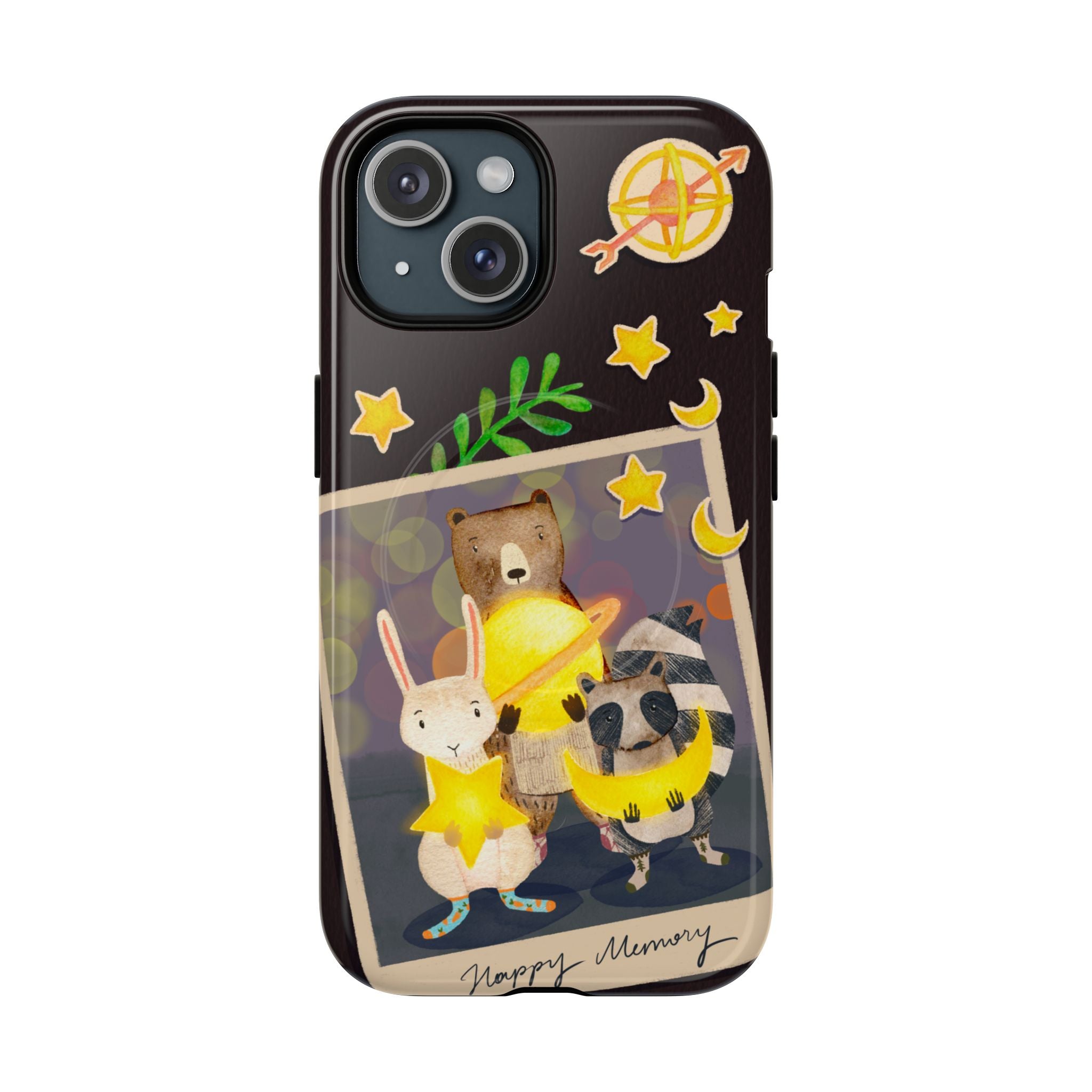 Tough Magnetic Cases, Whimsical Animal Phone Case, Cute Bear Rabbit Raccoon Design, Cute gift for her, Birthdays, iPhone 14 15 16 pro max