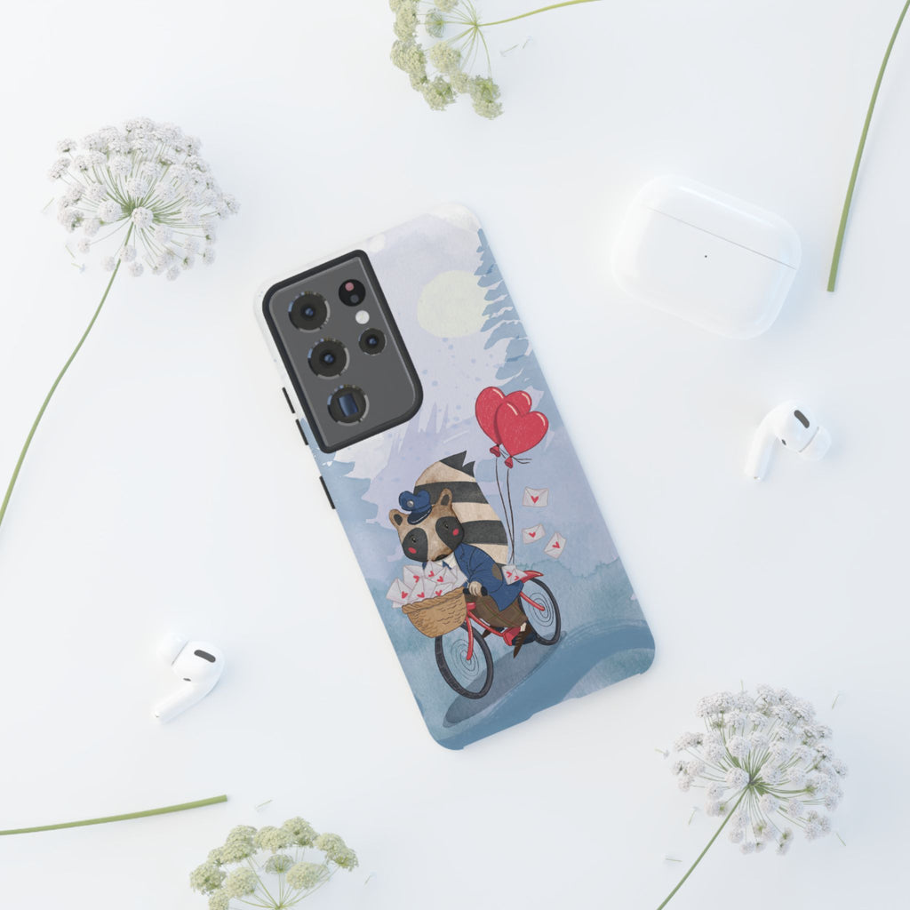 Cute Raccoon Phone Case, Tough Case for Animal Lovers, Valentine's Day Gift, Whimsical Phone Accessory, Gifts for Kids