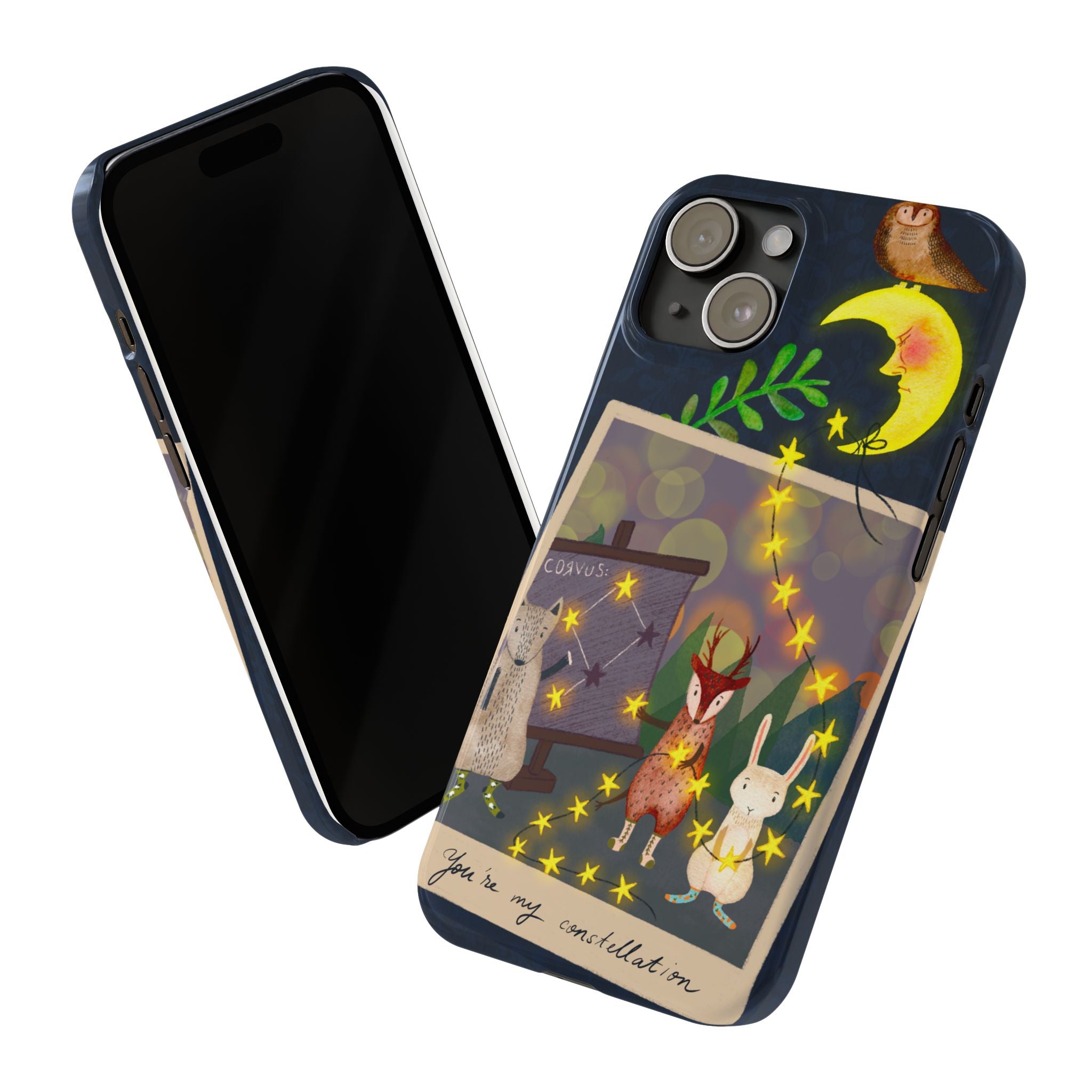 Constellation Friends iPhone Case, Starlit Woodland Photo Cover, Cute Gift for Birthday, Kawaii Design, iPhone 7 8 X XR XS 11 12 13 14 15 16