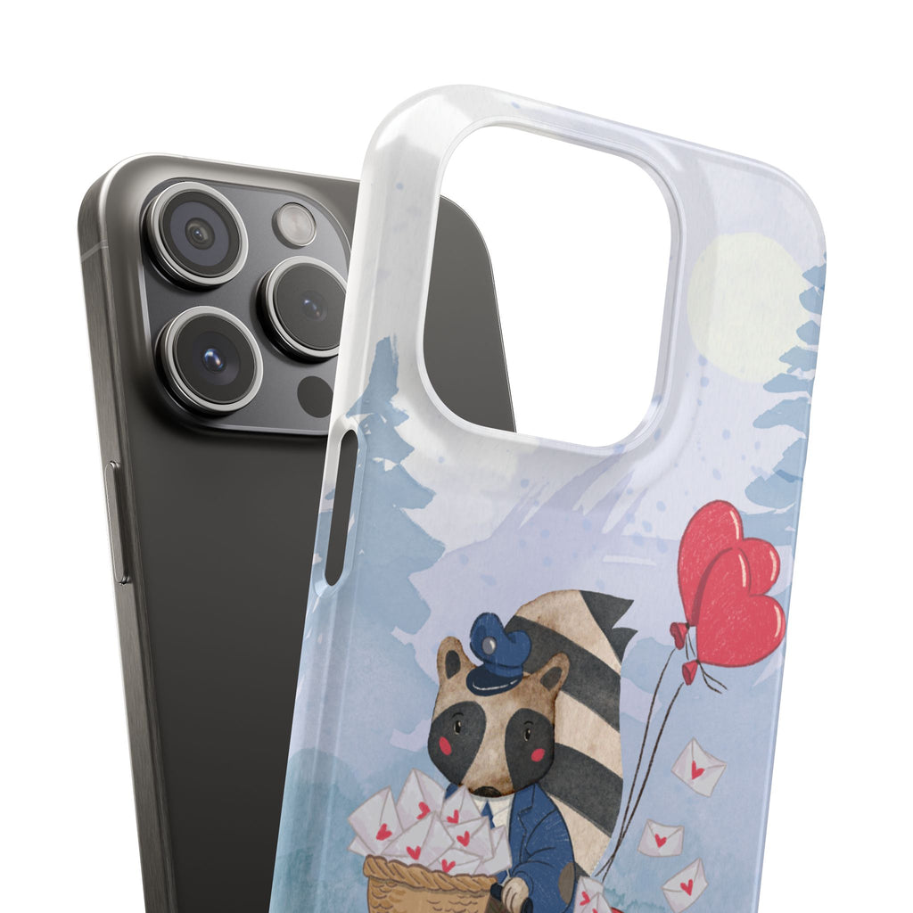 Whimsical Animal Snap Case with Love Balloons, Cute Phone Case, Valentine's Day Gift, Animal Lover Accessory, Creative Phone Cover