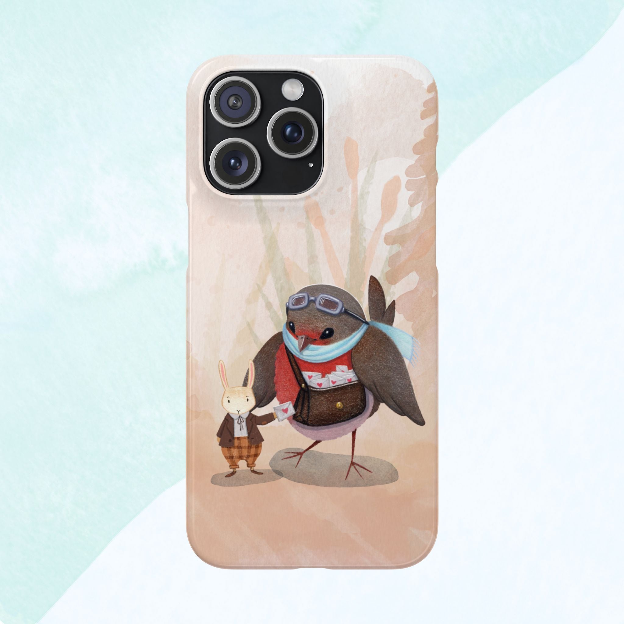 Whimsical Animal Snap Cases, Cute Phone Case, Handmade Bird and Bunny Design, Gift for Animal Lovers, Unique Smartphone Cover