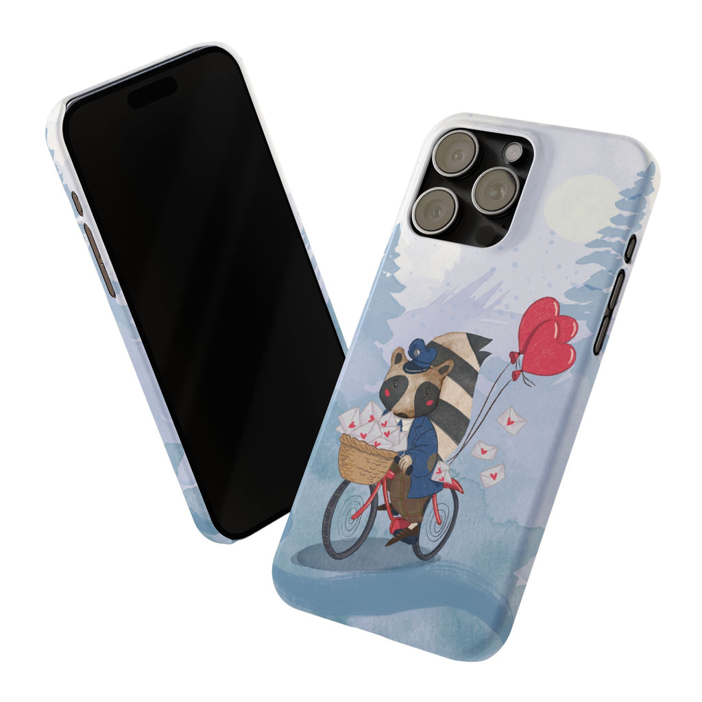 Whimsical Raccoon Slim Phone Case | Cute Animal Design | Perfect for Nature Lovers, Gifts, Birthdays, Valentines Day, Everyday Use