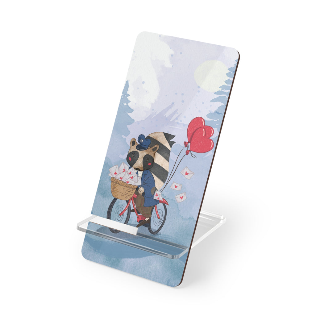 Whimsical Raccoon Smartphone Stand, Cute Phone Holder, Desk Organizer, Kids Room Decor, Gift for Animal Lovers, Birthday Present
