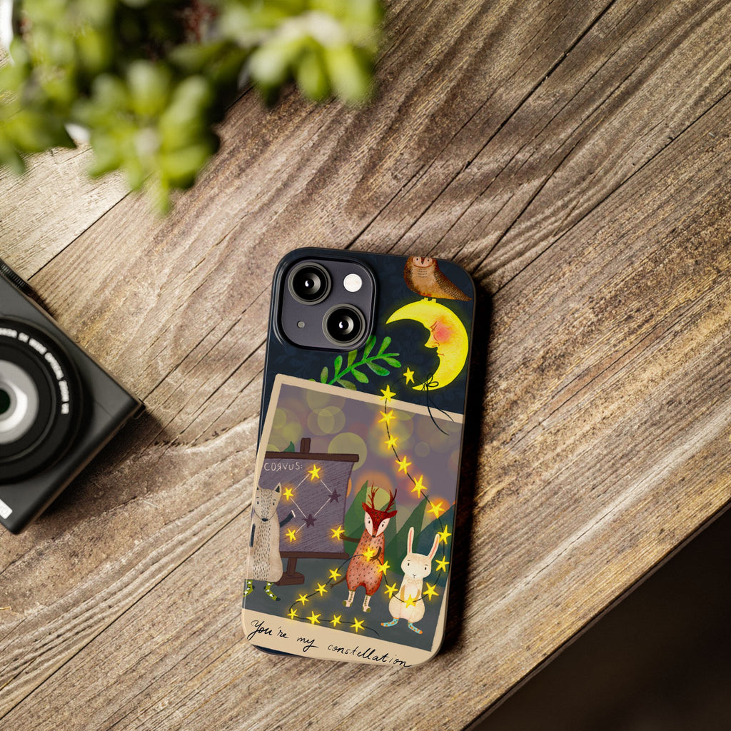 Constellation Friends iPhone Case, Starlit Woodland Photo Cover, Cute Gift for Birthday, Kawaii Design, iPhone 7 8 X XR XS 11 12 13 14 15 16