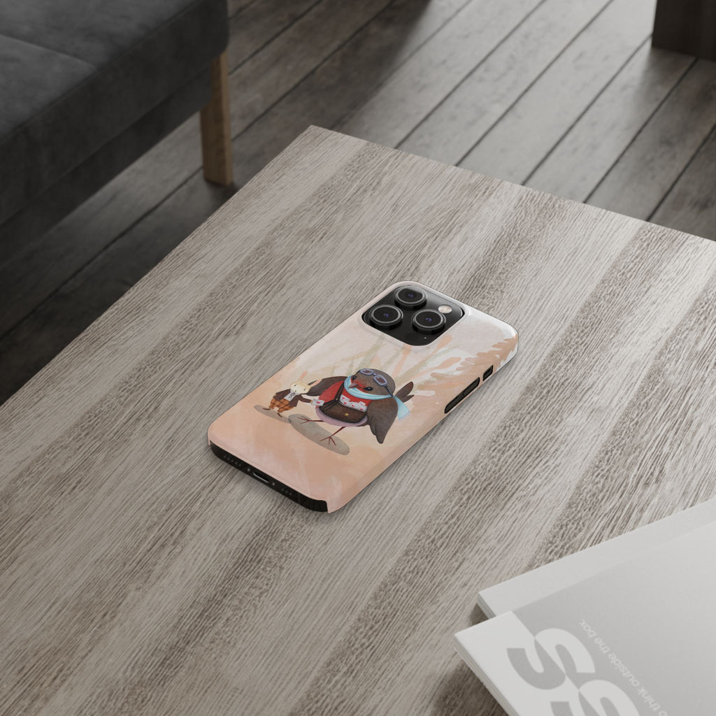 Whimsical Animal Slim Phone Cases - Cute Bird and Rabbit Design, Perfect for Animal Lovers, Gifts for Kids and Teens, Ideal for Birthdays,