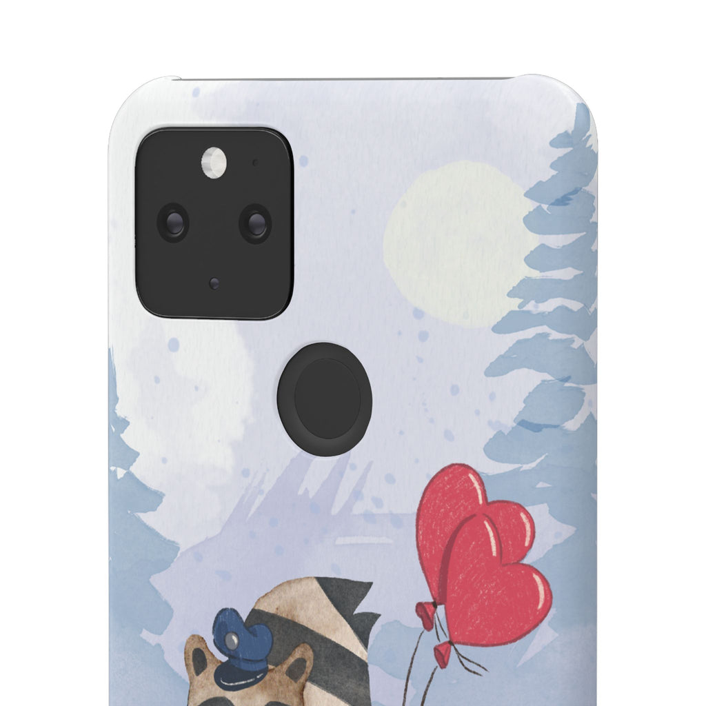 Whimsical Animal Snap Case with Love Balloons, Cute Phone Case, Valentine's Day Gift, Animal Lover Accessory, Creative Phone Cover