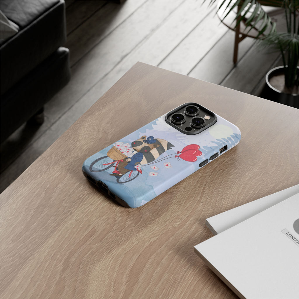 Cute Raccoon Phone Case, Tough Case for Animal Lovers, Valentine's Day Gift, Whimsical Phone Accessory, Gifts for Kids