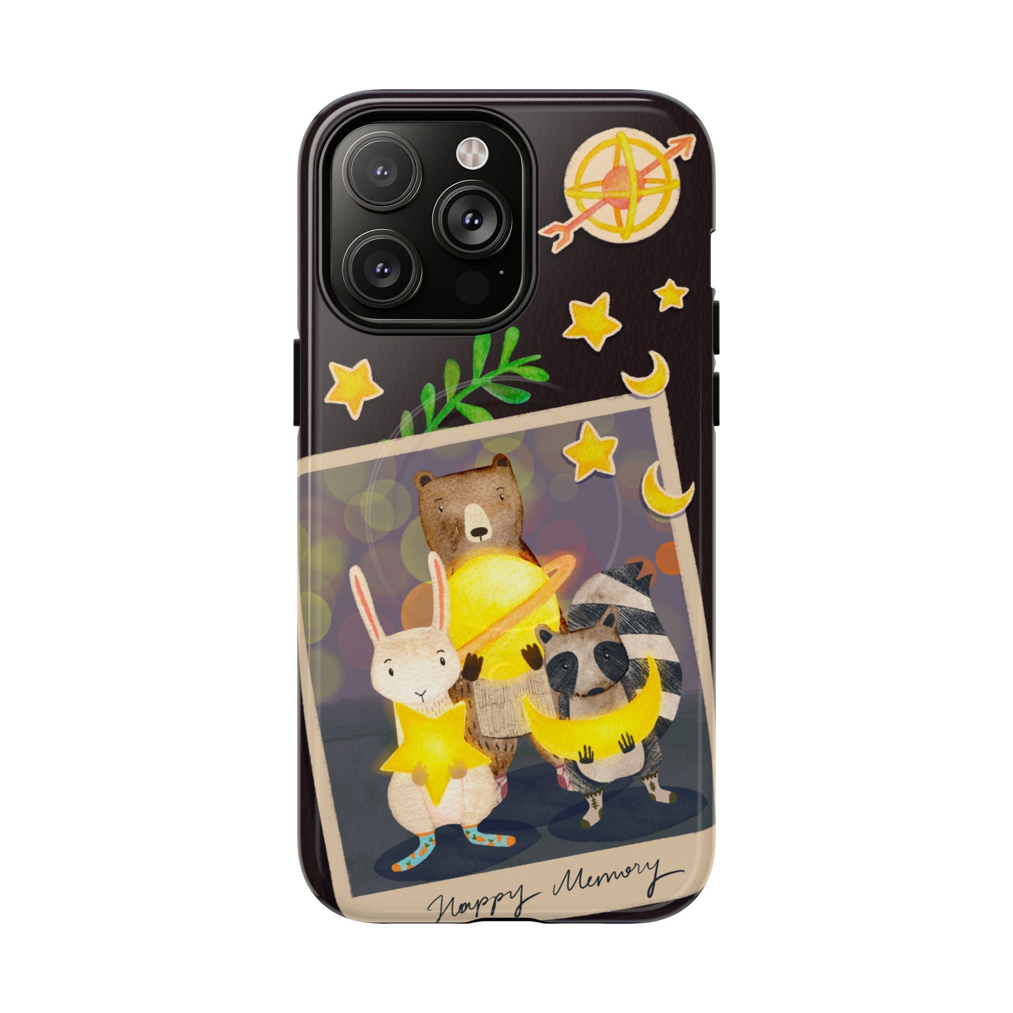 Tough Magnetic Cases, Whimsical Animal Phone Case, Cute Bear Rabbit Raccoon Design, Cute gift for her, Birthdays, iPhone 14 15 16 pro max