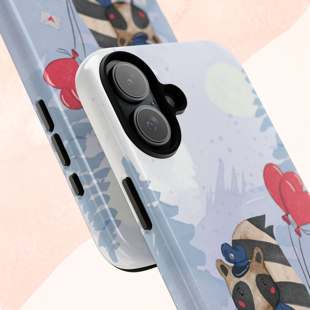 Cute Raccoon Phone Case, Tough Case for Animal Lovers, Valentine's Day Gift, Whimsical Phone Accessory, Gifts for Kids