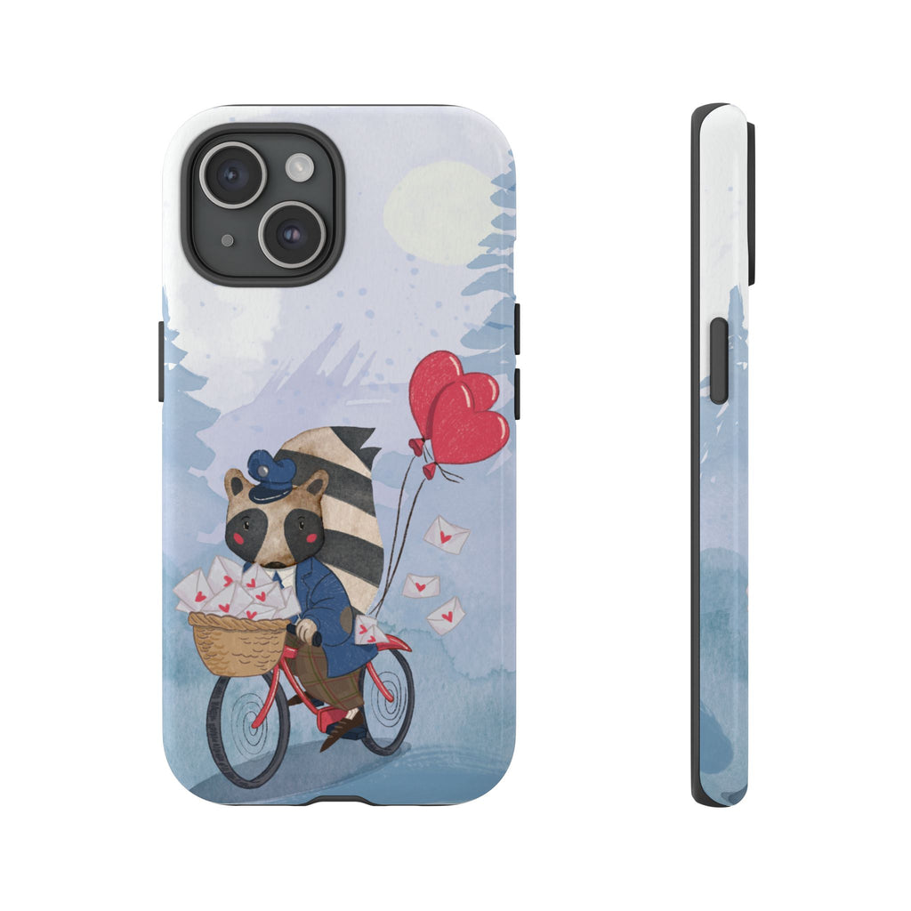 Cute Raccoon Phone Case, Tough Case for Animal Lovers, Valentine's Day Gift, Whimsical Phone Accessory, Gifts for Kids