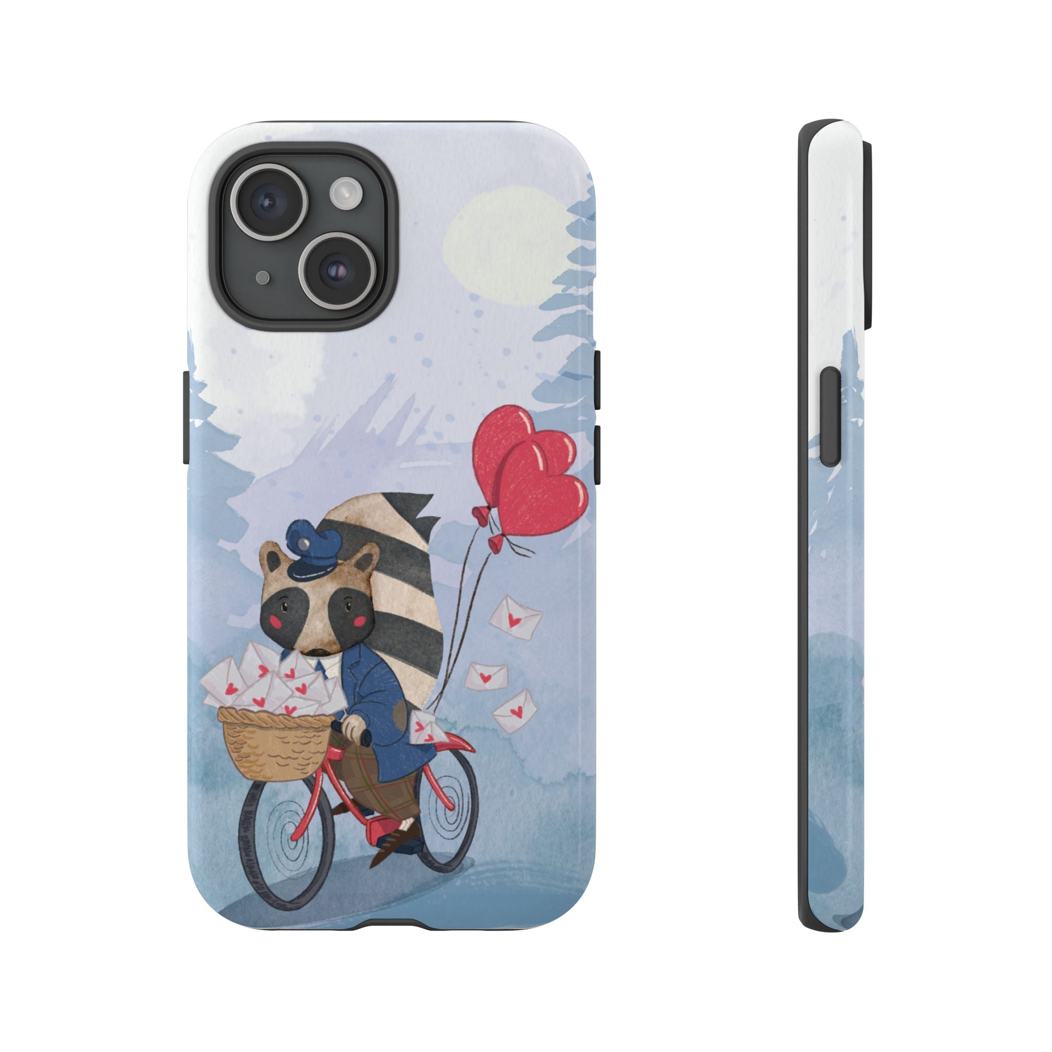 Cute Raccoon Phone Case, Tough Case for Animal Lovers, Valentine's Day Gift, Whimsical Phone Accessory, Gifts for Kids