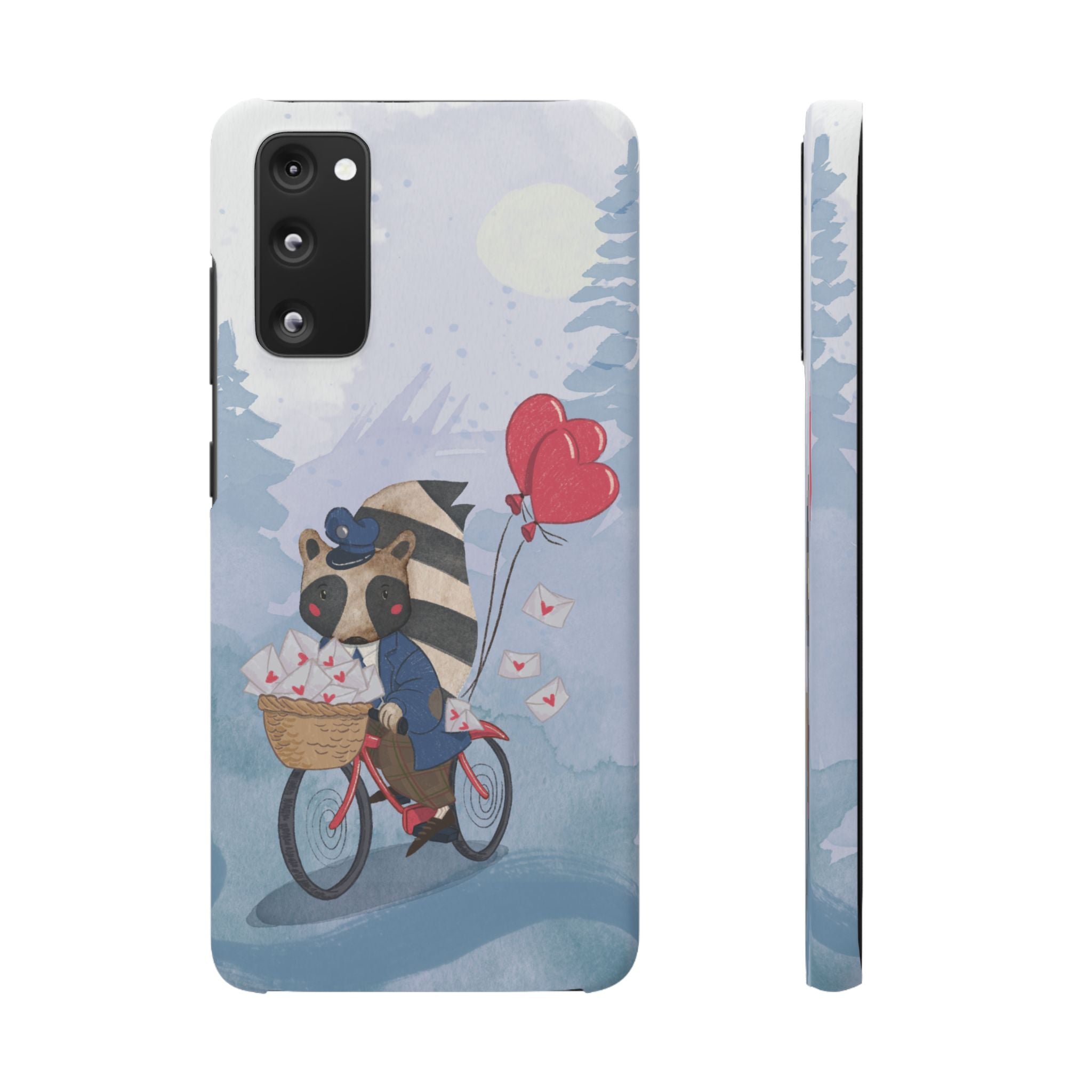 Whimsical Animal Snap Case with Love Balloons, Cute Phone Case, Valentine's Day Gift, Animal Lover Accessory, Creative Phone Cover