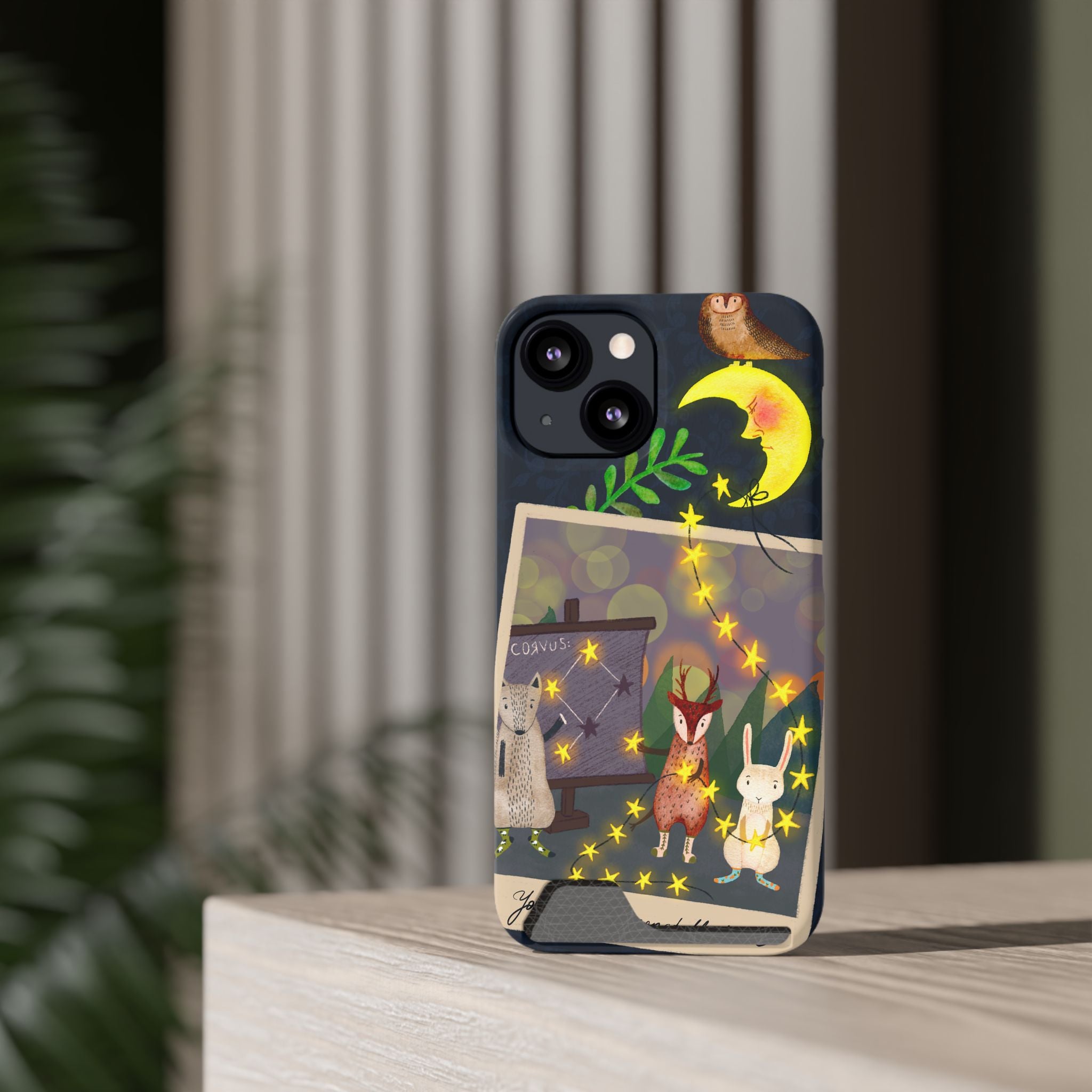 Woodland Astronomy Class Phone Case - Whimsical Forest Animals Learning Constellations - Cute iPhone 13/Samsung Case