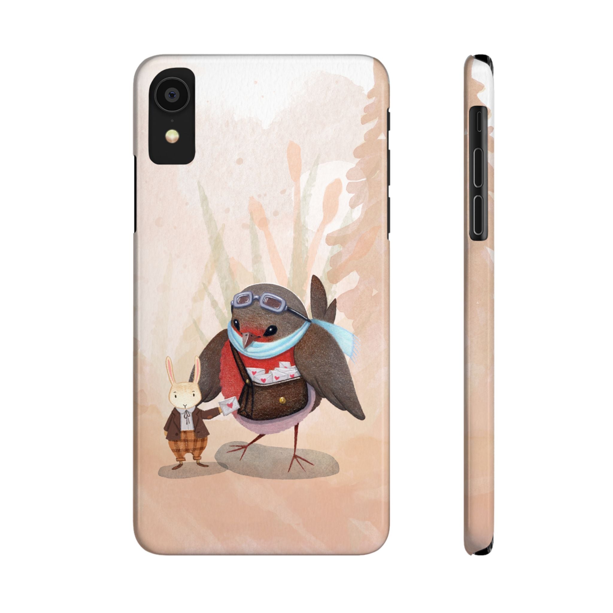 Whimsical Animal Slim Phone Cases - Cute Bird and Rabbit Design, Perfect for Animal Lovers, Gifts for Kids and Teens, Ideal for Birthdays,