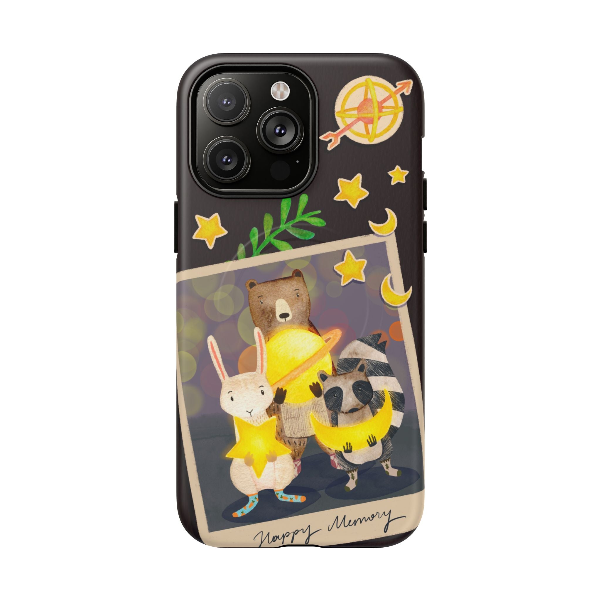 Tough Magnetic Cases, Whimsical Animal Phone Case, Cute Bear Rabbit Raccoon Design, Cute gift for her, Birthdays, iPhone 14 15 16 pro max