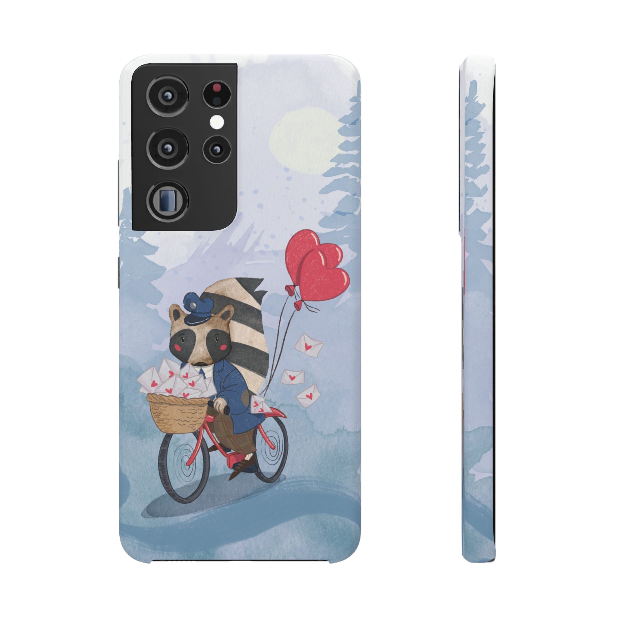 Whimsical Animal Snap Case with Love Balloons, Cute Phone Case, Valentine's Day Gift, Animal Lover Accessory, Creative Phone Cover