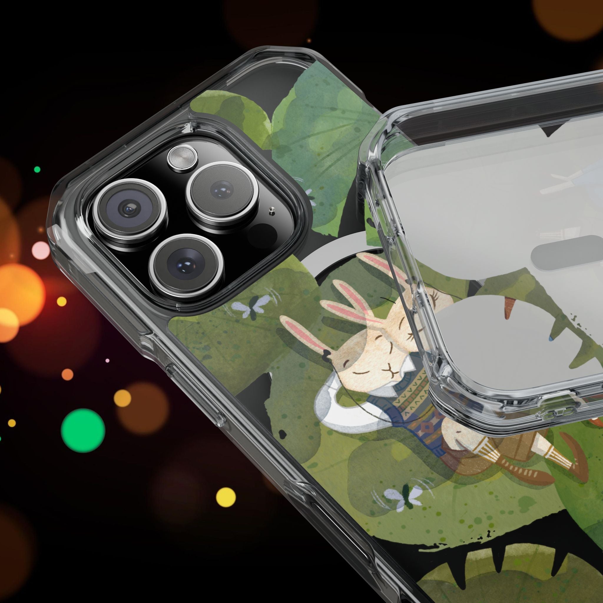Cute Animal Lovers Phone Case, Magnetic Clear Impact Cases for Nature Enthusiasts, Eco-Friendly Gift, Cute Bunny Design, Unique Phone Cover