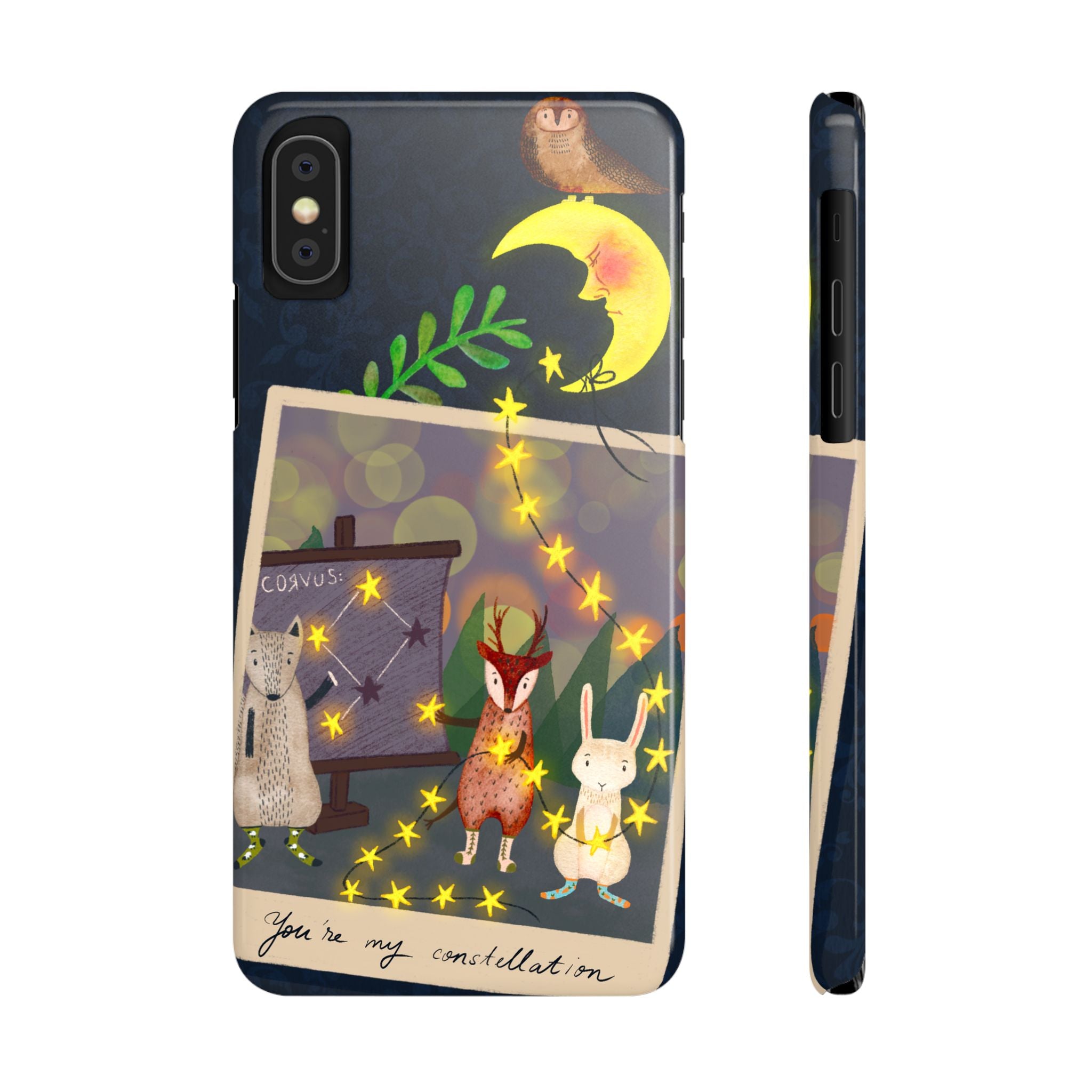 Constellation Friends iPhone Case, Starlit Woodland Photo Cover, Cute Gift for Birthday, Kawaii Design, iPhone 7 8 X XR XS 11 12 13 14 15 16