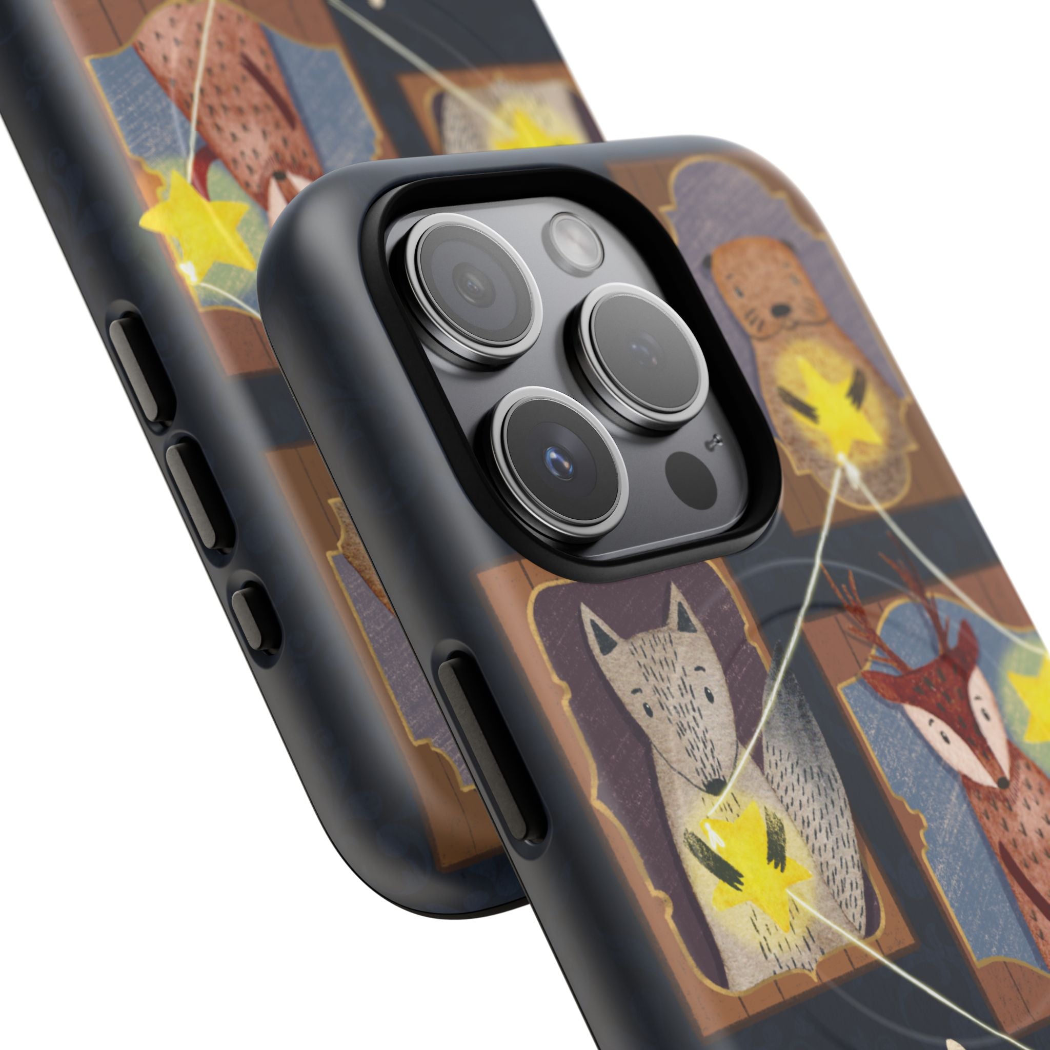 Celestial Animal Stars iPhone Case, Tough Magnetic Cover, Nature Theme, Unique Cute Animal Gifts, iPhone 14 15 16 pro max