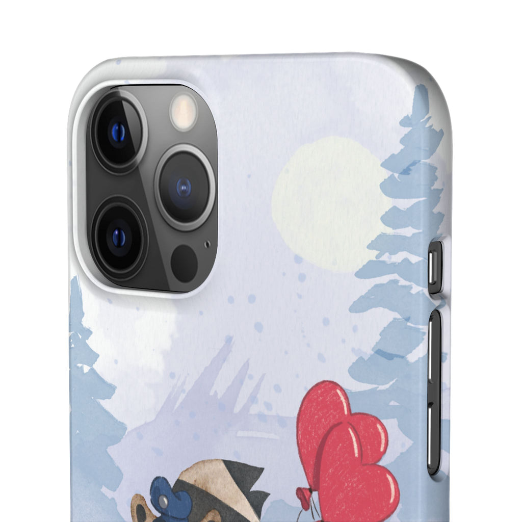 Whimsical Animal Snap Case with Love Balloons, Cute Phone Case, Valentine's Day Gift, Animal Lover Accessory, Creative Phone Cover