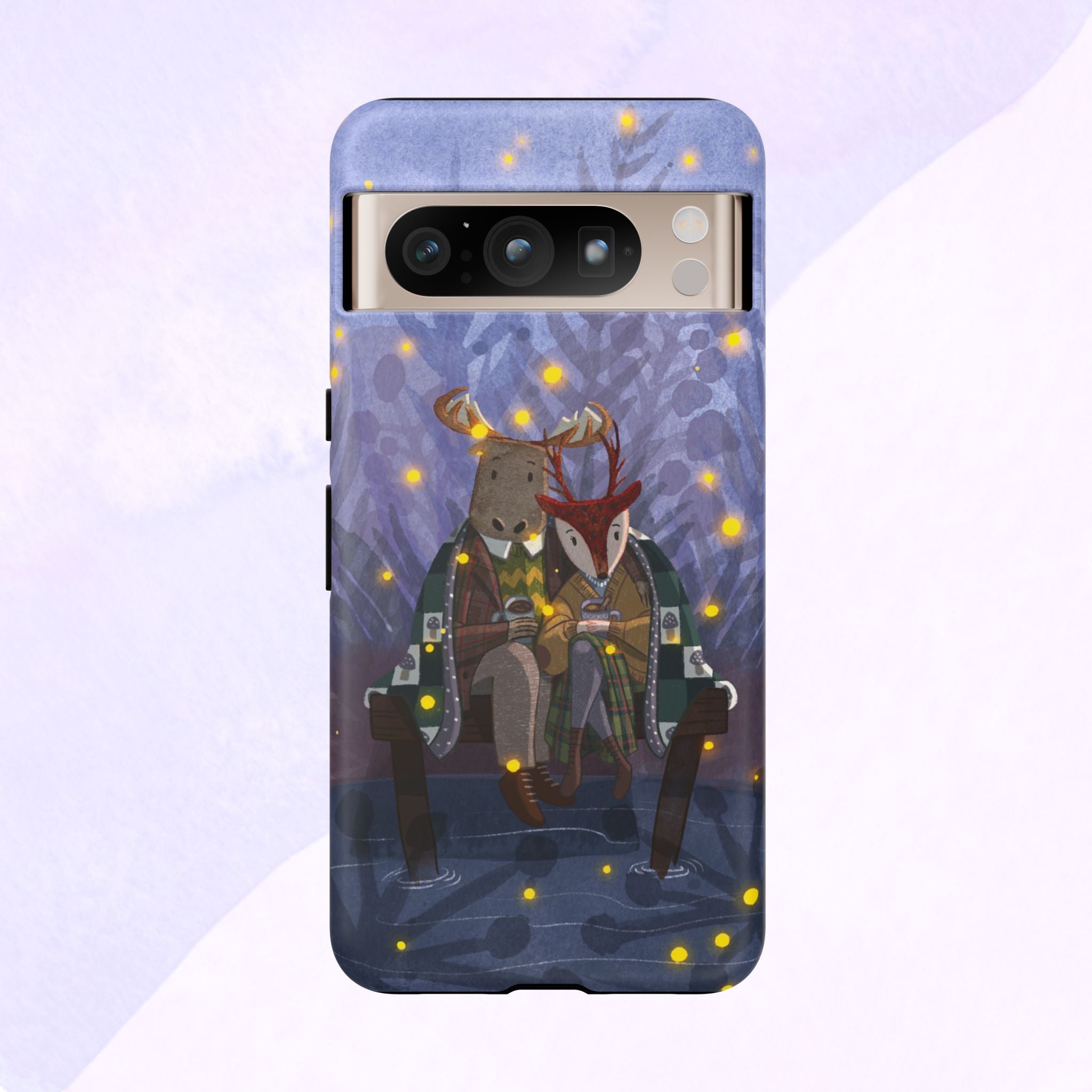 Cozy Couple Phone Case, Cute Animal Lovers Gift, Nature Aesthetic, Perfect for Holidays, Personalized Phone Accessories, Gift for Her