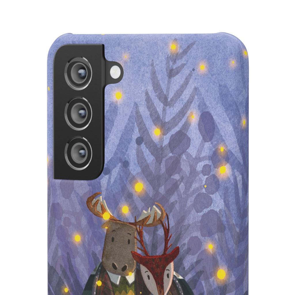 Whimsical Animal Lovers Snap Cases - Cozy Phone Protection, Gift for Nature Lovers, Holiday Decor, Cute Character Design, Animal Couple