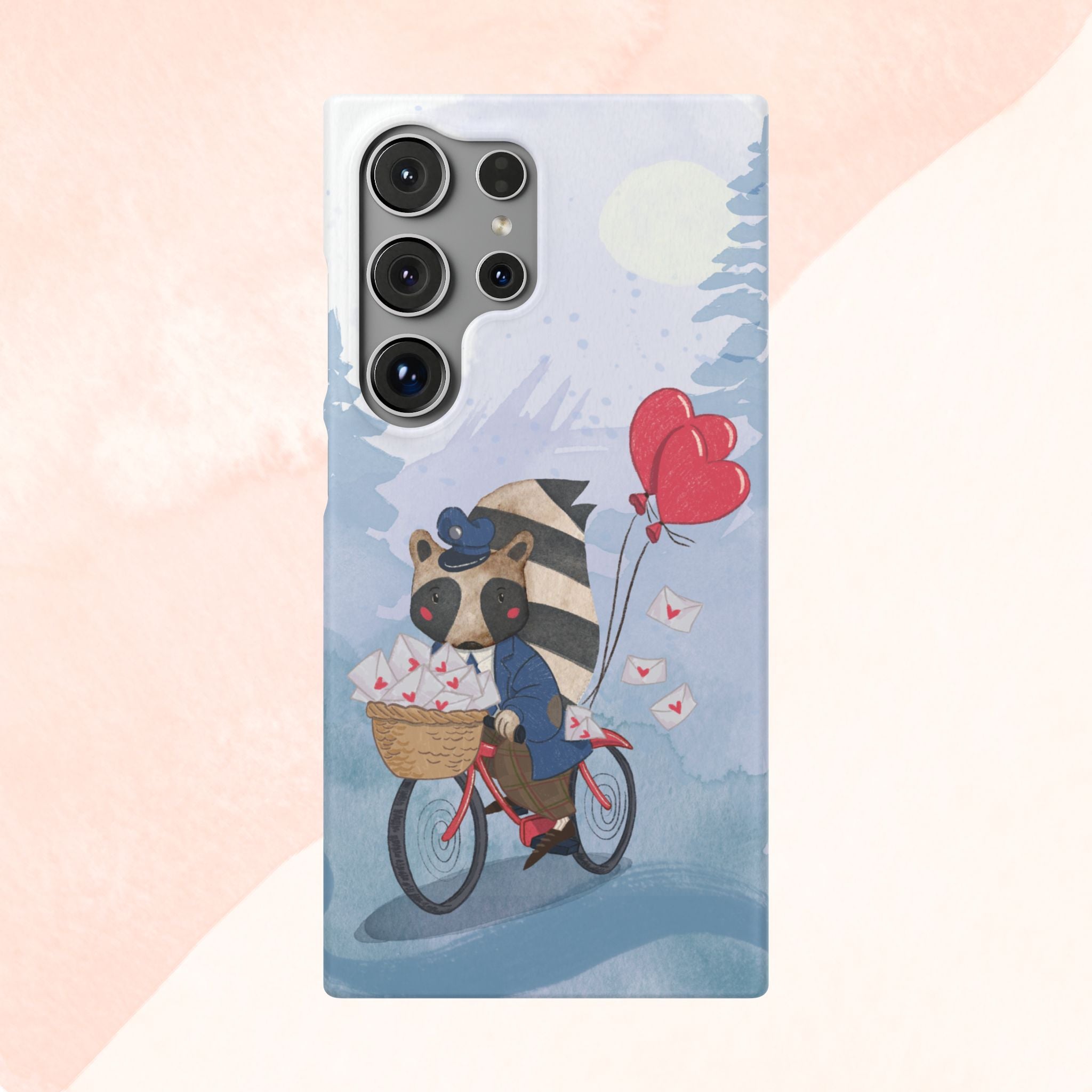 Whimsical Animal Snap Case with Love Balloons, Cute Phone Case, Valentine's Day Gift, Animal Lover Accessory, Creative Phone Cover