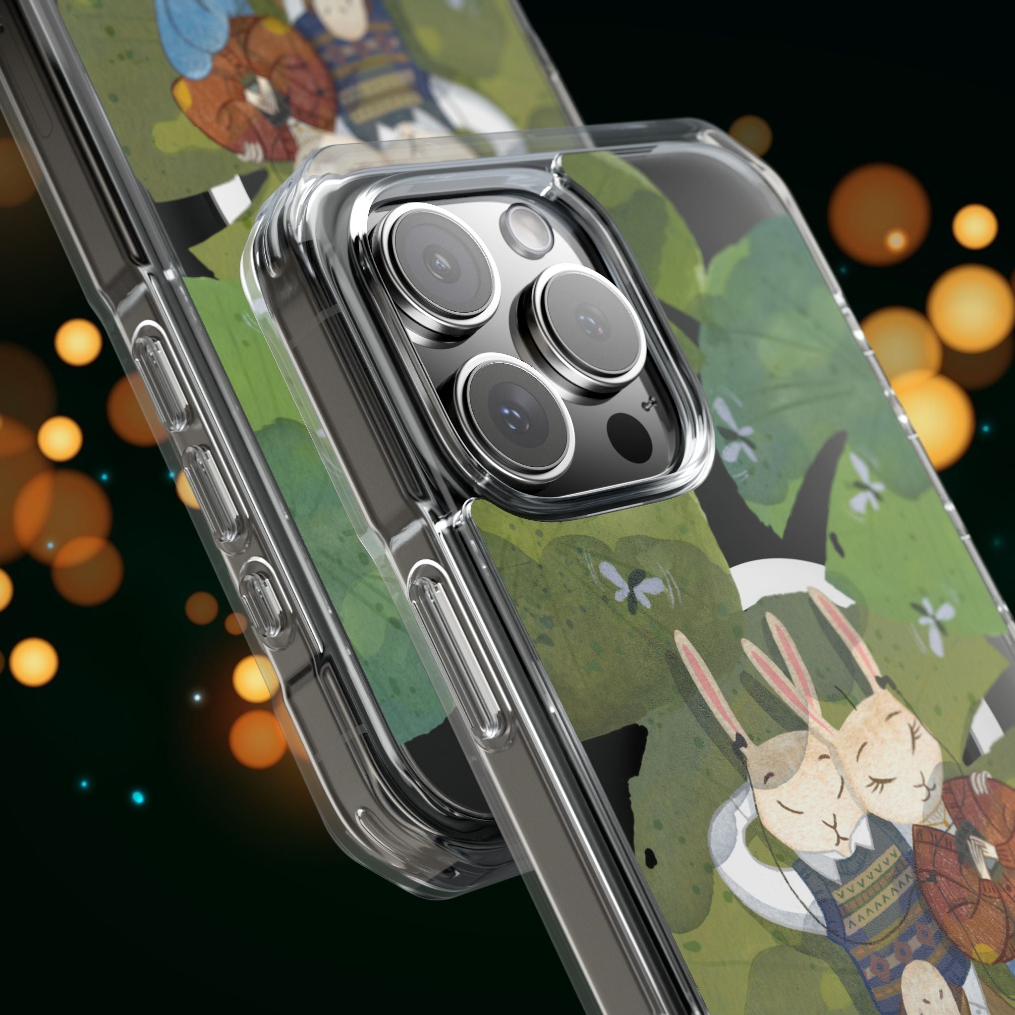 Cute Animal Lovers Phone Case, Magnetic Clear Impact Cases for Nature Enthusiasts, Eco-Friendly Gift, Cute Bunny Design, Unique Phone Cover