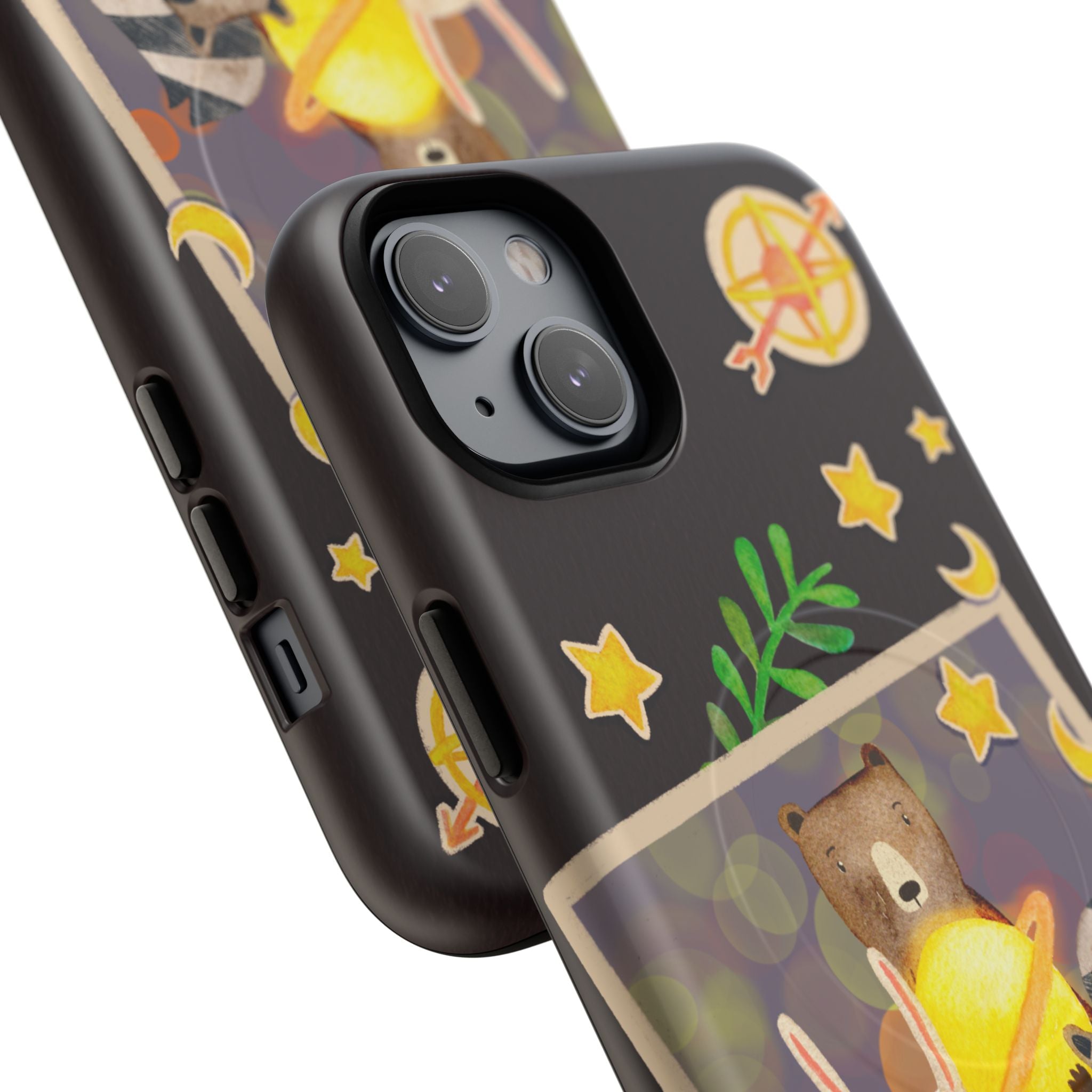 Tough Magnetic Cases, Whimsical Animal Phone Case, Cute Bear Rabbit Raccoon Design, Cute gift for her, Birthdays, iPhone 14 15 16 pro max
