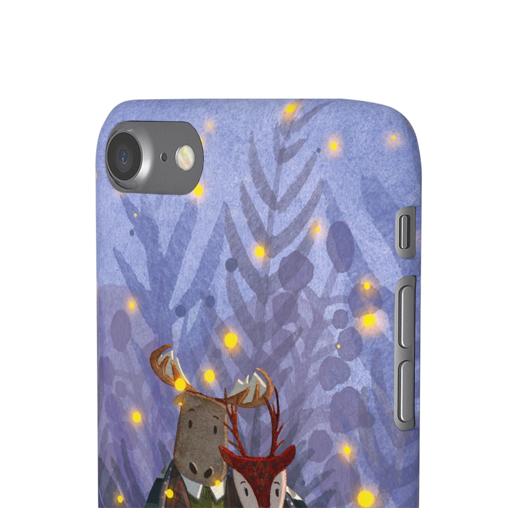 Whimsical Animal Lovers Snap Cases - Cozy Phone Protection, Gift for Nature Lovers, Holiday Decor, Cute Character Design, Animal Couple