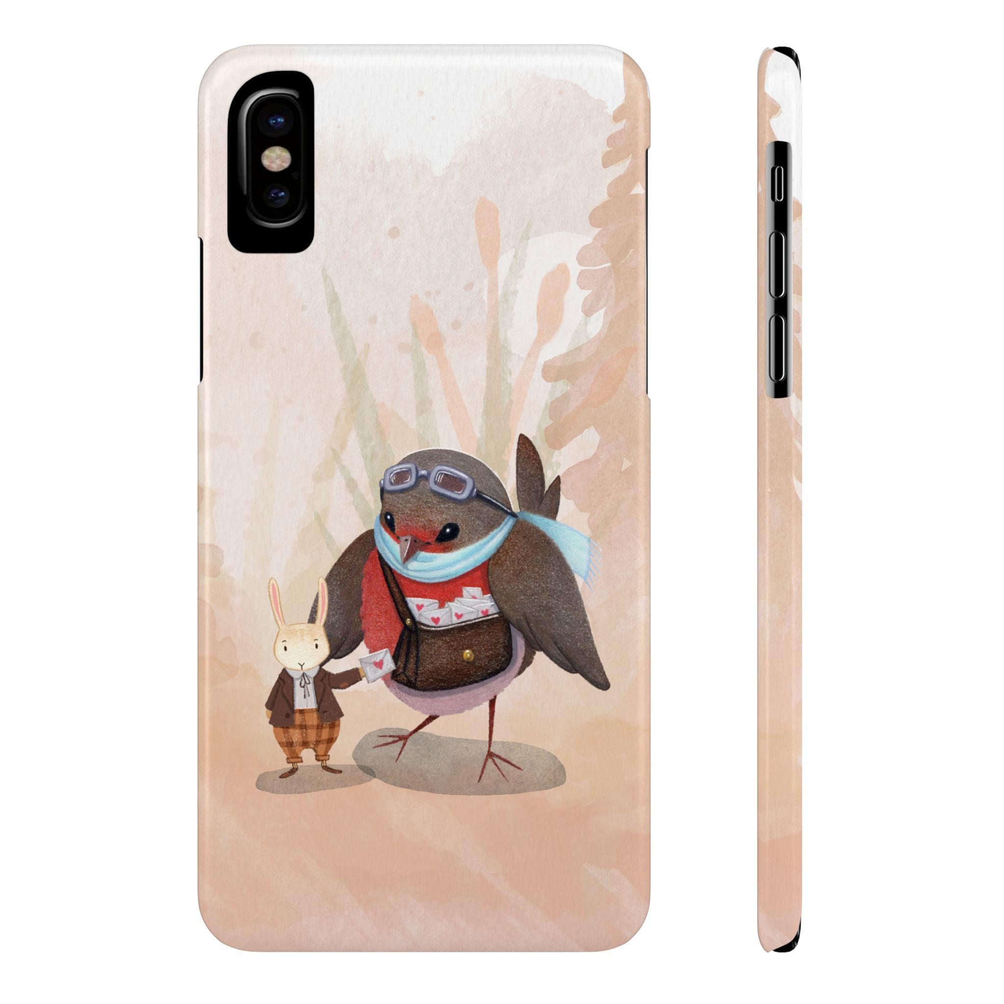 Whimsical Animal Slim Phone Cases - Cute Bird and Rabbit Design, Perfect for Animal Lovers, Gifts for Kids and Teens, Ideal for Birthdays,