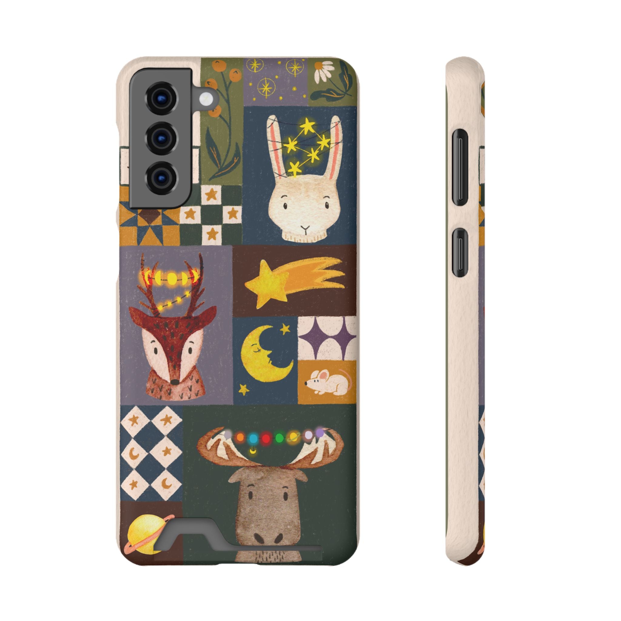 Magical Animal Phone Case with Card Holder - Cute Gift for Animal Lovers, Interesting Phone Accessory, Unique Holiday Gift, Nature-Inspired