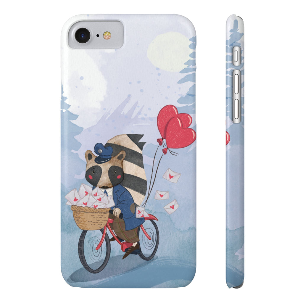 Whimsical Raccoon Slim Phone Case | Cute Animal Design | Perfect for Nature Lovers, Gifts, Birthdays, Valentines Day, Everyday Use