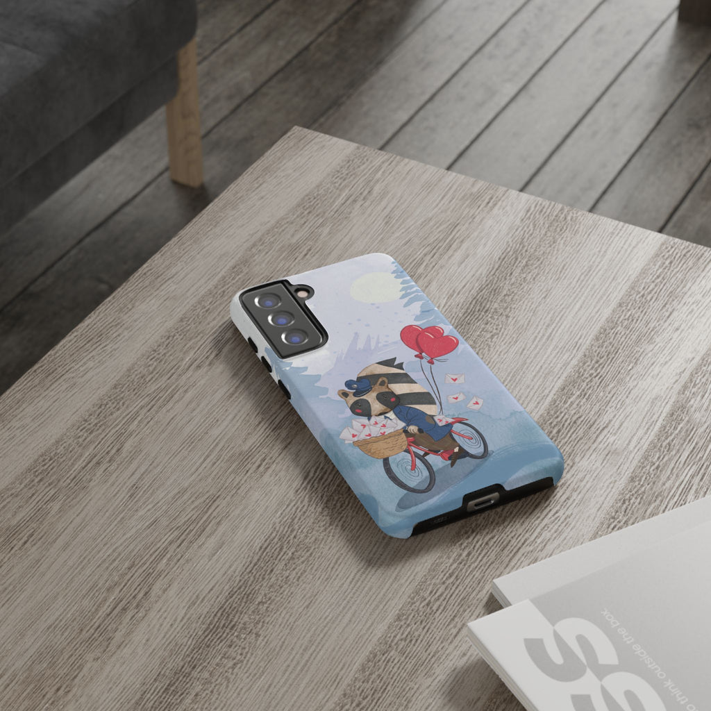 Cute Raccoon Phone Case, Tough Case for Animal Lovers, Valentine's Day Gift, Whimsical Phone Accessory, Gifts for Kids