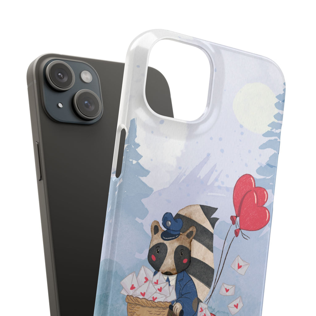 Whimsical Animal Snap Case with Love Balloons, Cute Phone Case, Valentine's Day Gift, Animal Lover Accessory, Creative Phone Cover