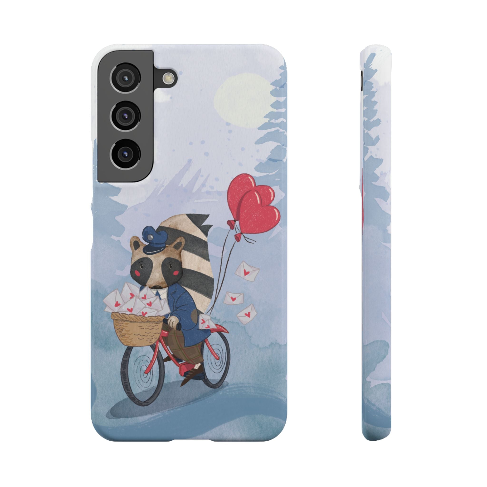 Whimsical Animal Snap Case with Love Balloons, Cute Phone Case, Valentine's Day Gift, Animal Lover Accessory, Creative Phone Cover