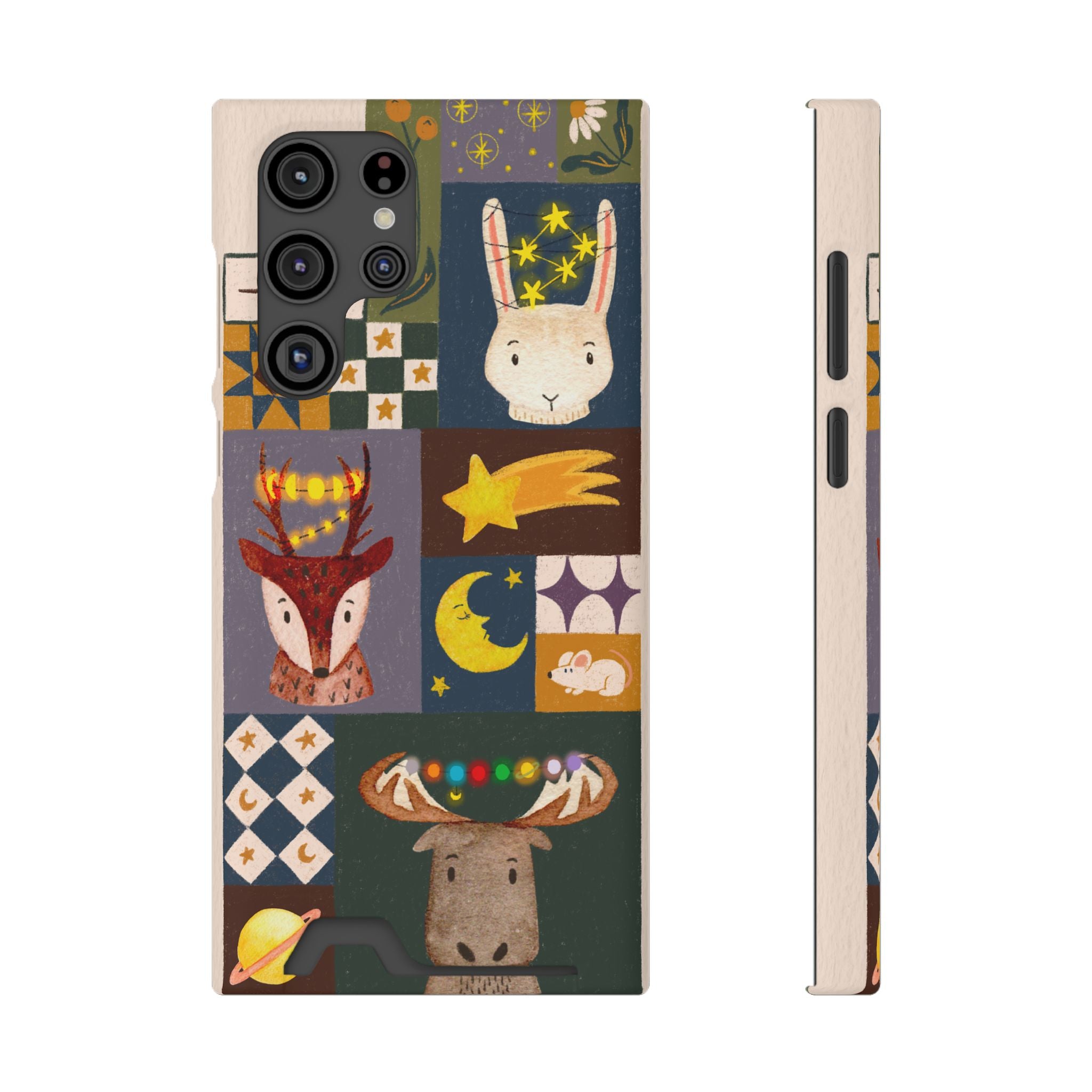 Magical Animal Phone Case with Card Holder - Cute Gift for Animal Lovers, Interesting Phone Accessory, Unique Holiday Gift, Nature-Inspired