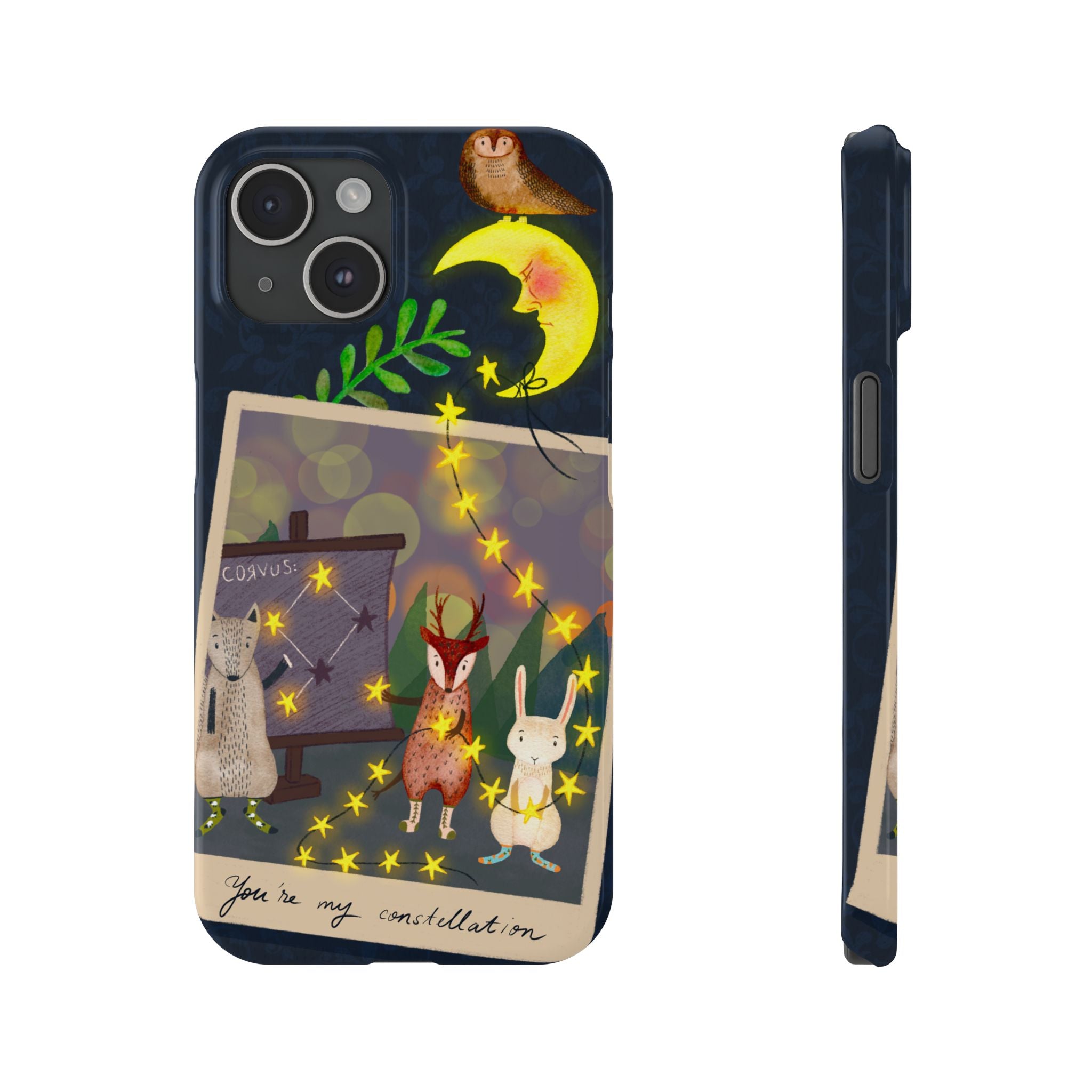 Constellation Friends iPhone Case, Starlit Woodland Photo Cover, Cute Gift for Birthday, Kawaii Design, iPhone 7 8 X XR XS 11 12 13 14 15 16
