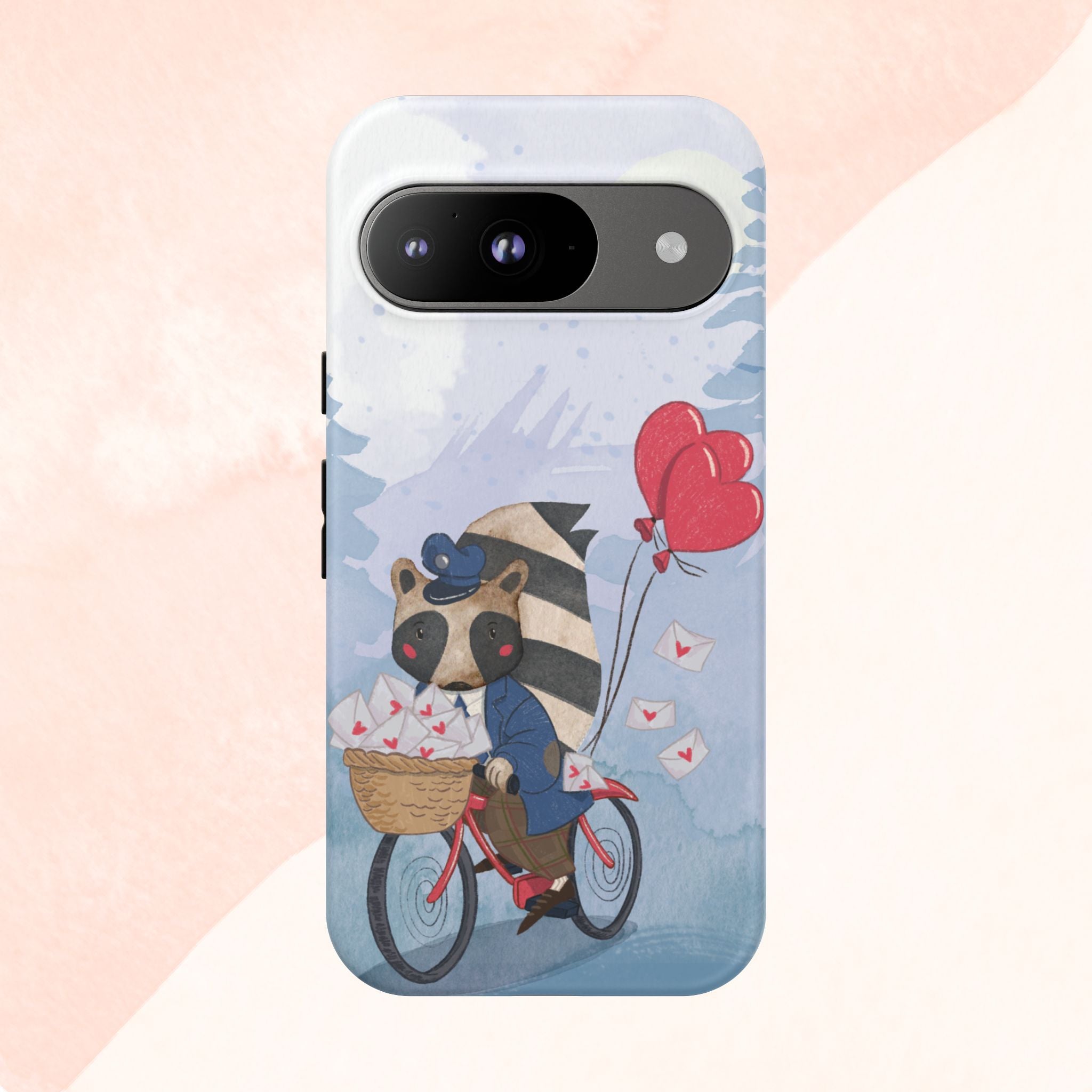 Cute Raccoon Phone Case, Tough Case for Animal Lovers, Valentine's Day Gift, Whimsical Phone Accessory, Gifts for Kids