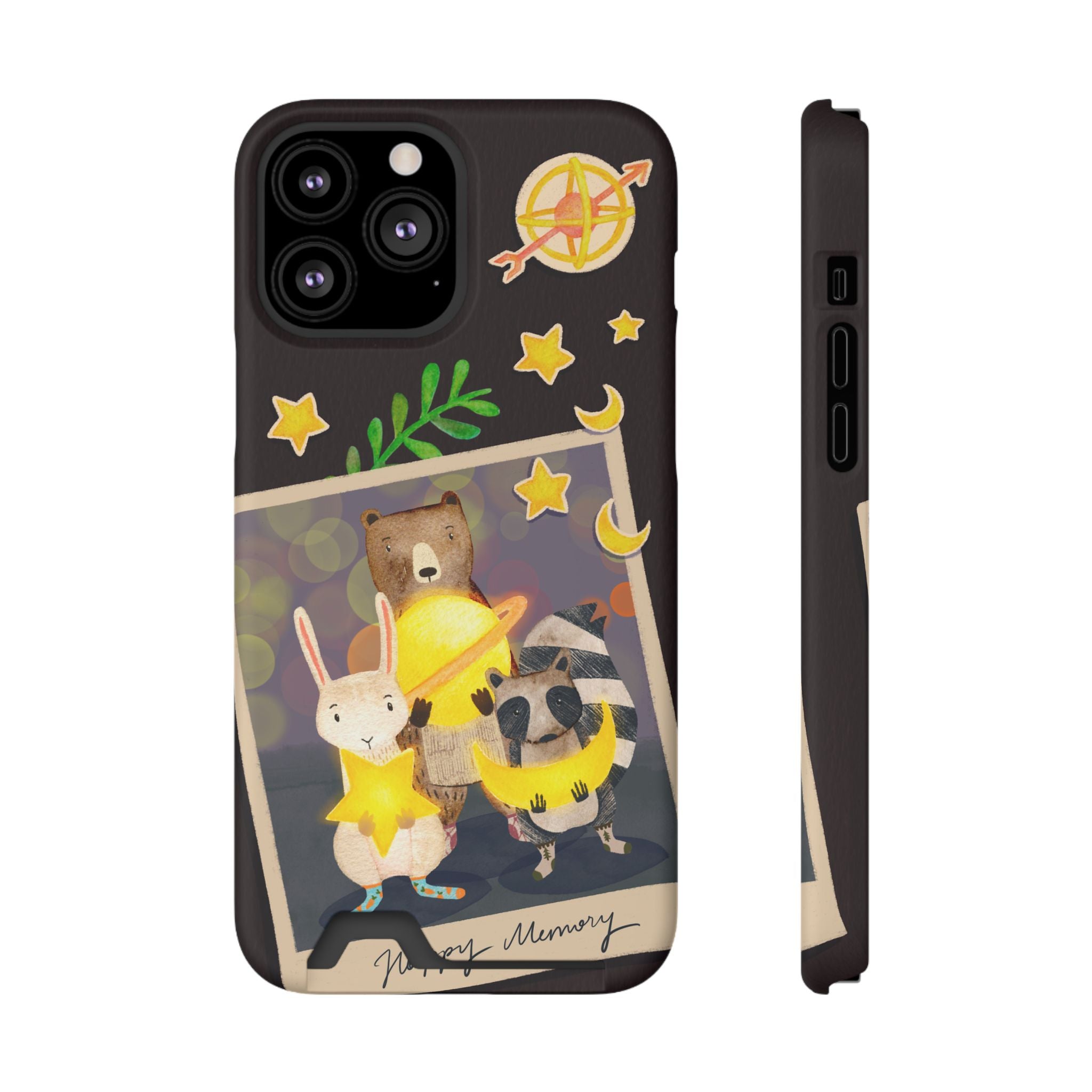 Whimsical Phone Case with Card Holder - Cute Animal Friends Design, Perfect Gift for Animal Lovers, Birthday, Everyday Use, Cute Accessory
