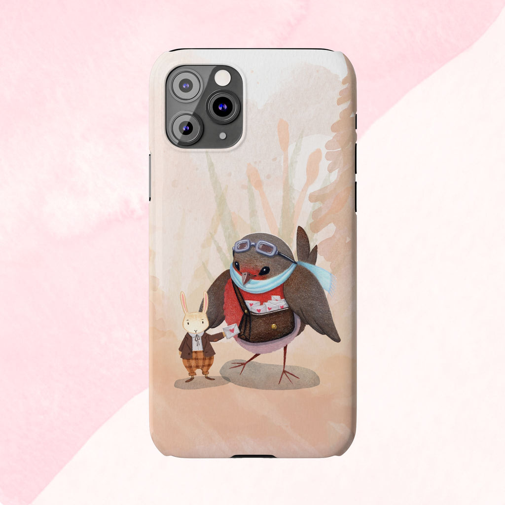 Whimsical Animal Slim Phone Cases - Cute Bird and Rabbit Design, Perfect for Animal Lovers, Gifts for Kids and Teens, Ideal for Birthdays,