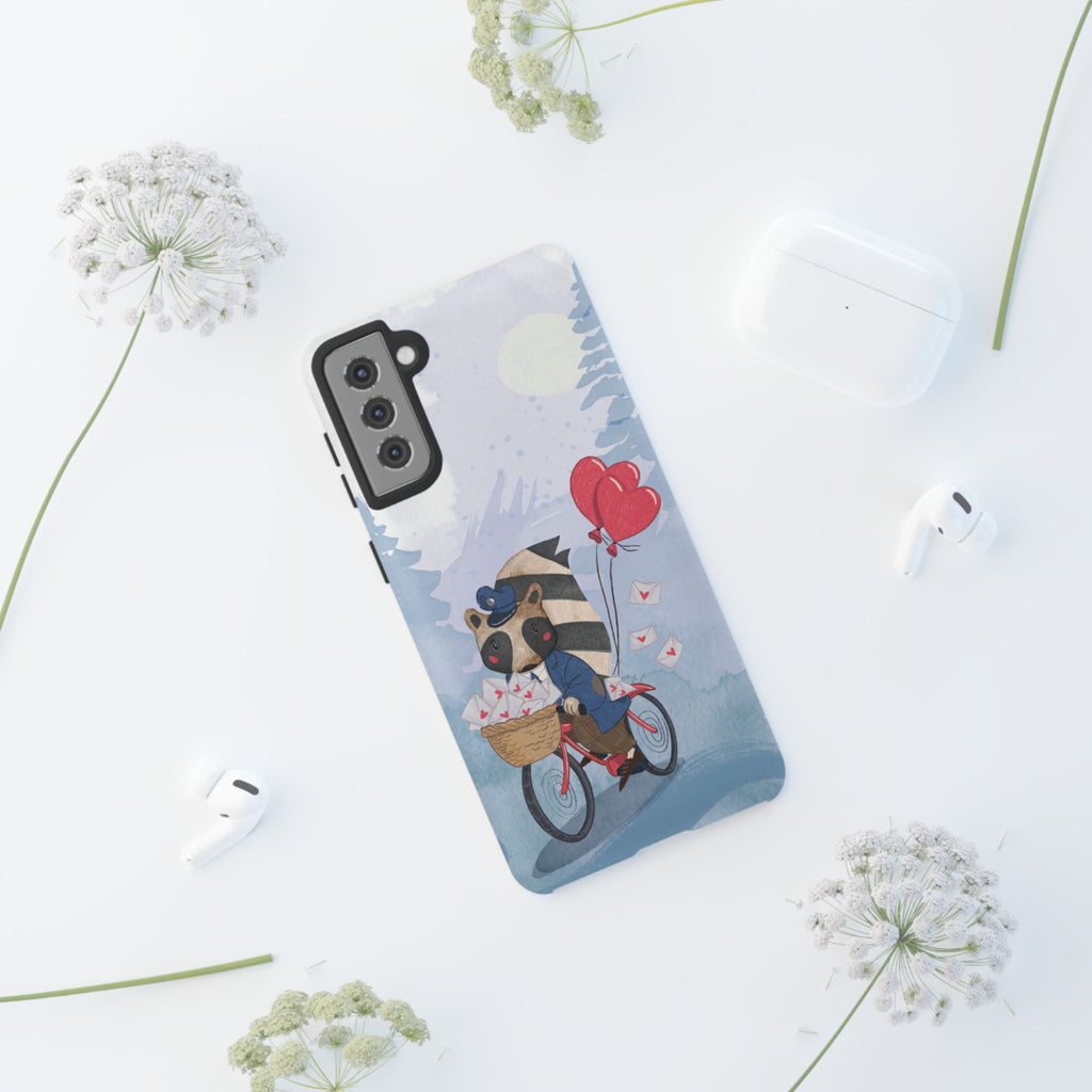 Cute Raccoon Phone Case, Tough Case for Animal Lovers, Valentine's Day Gift, Whimsical Phone Accessory, Gifts for Kids