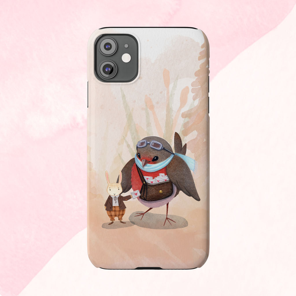 Whimsical Animal Slim Phone Cases - Cute Bird and Rabbit Design, Perfect for Animal Lovers, Gifts for Kids and Teens, Ideal for Birthdays,