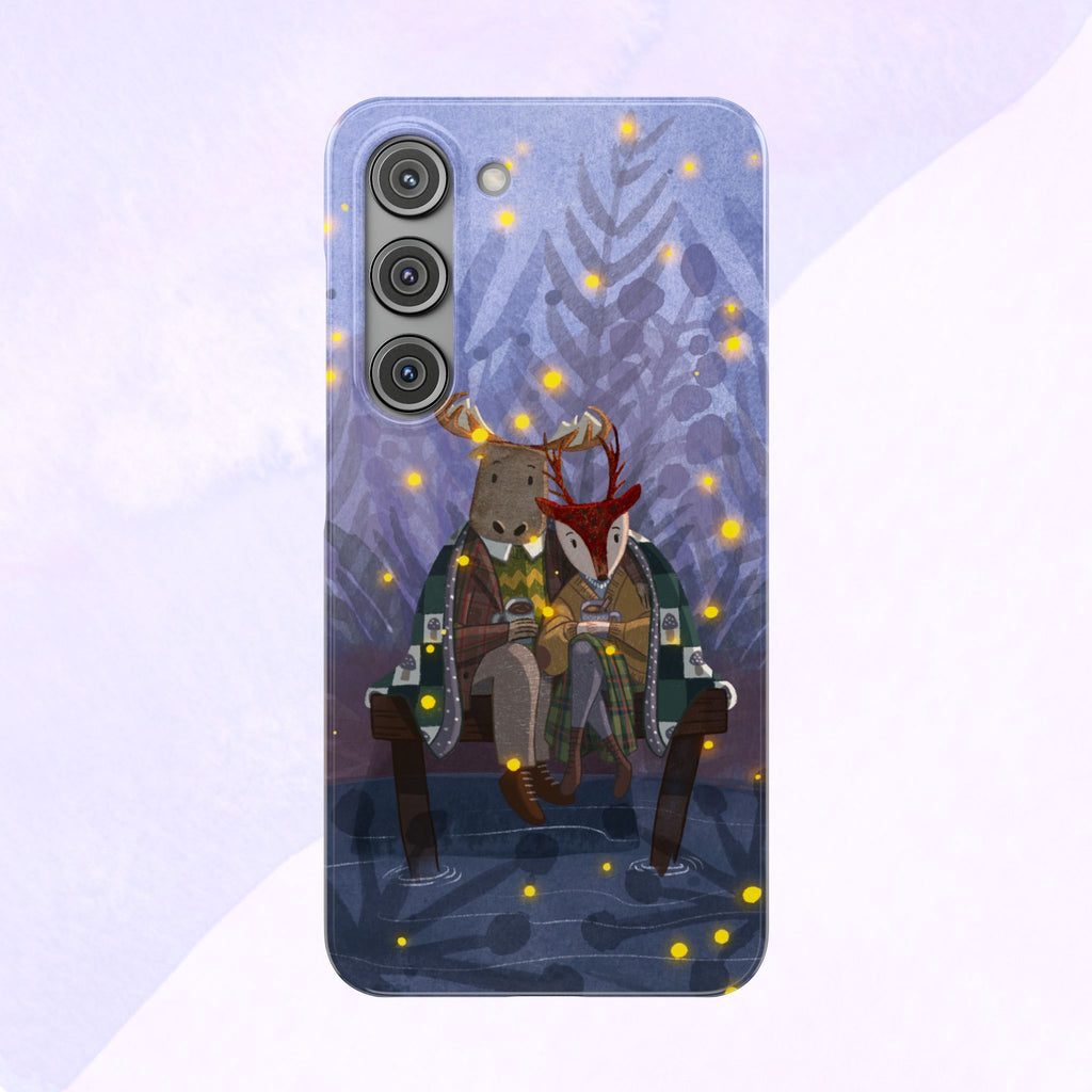 Whimsical Animal Love Slim Phone Cases, Cute Holiday Gifts, Cozy Home Decor, Nature Lover Accessories, Couples Gifts